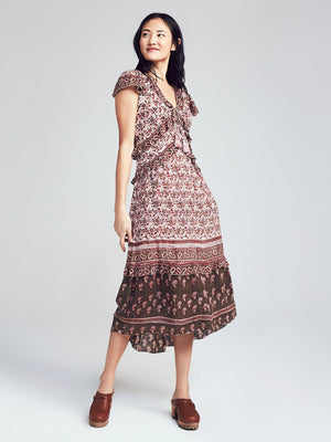 Bonita Block Print Dress - Applebaum Red