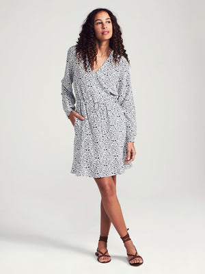 Ditsy Floral Sandwashed Silk Dress - Spring Daisy