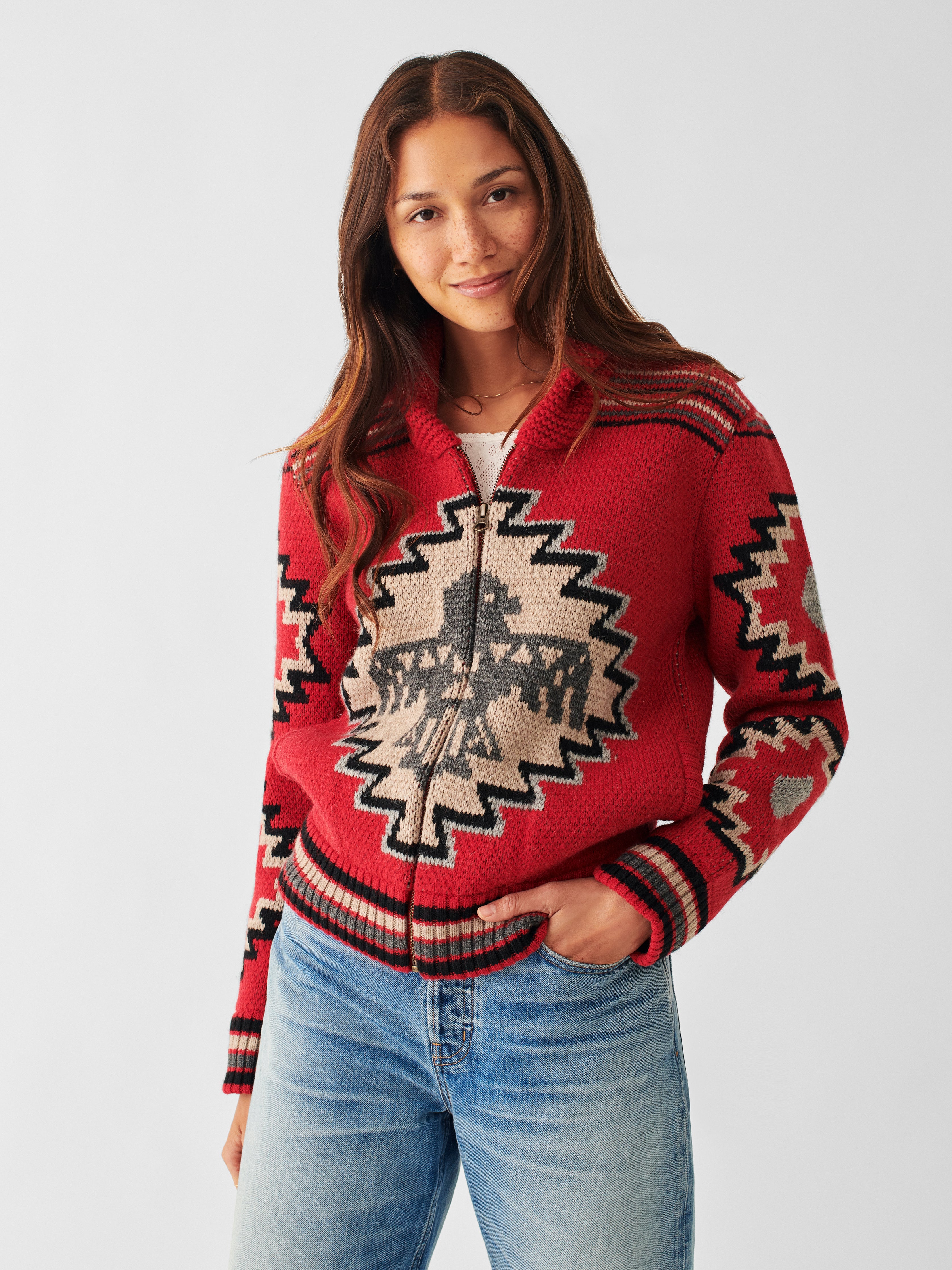 Steven Paul Judd Thunderbird Cardigan - Red Thunderbird