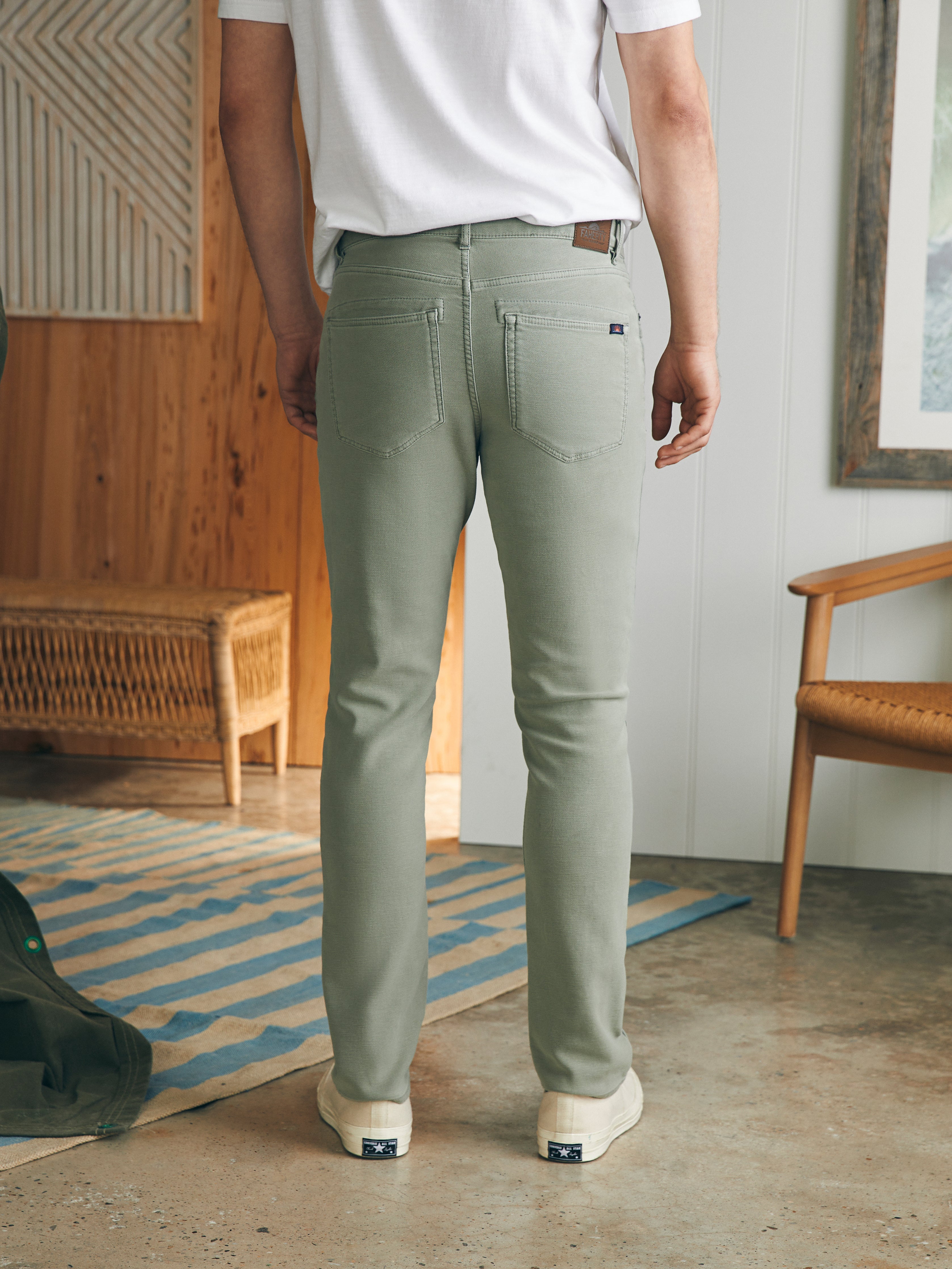 Stretch Terry 5-Pocket Pant - Faded Olive