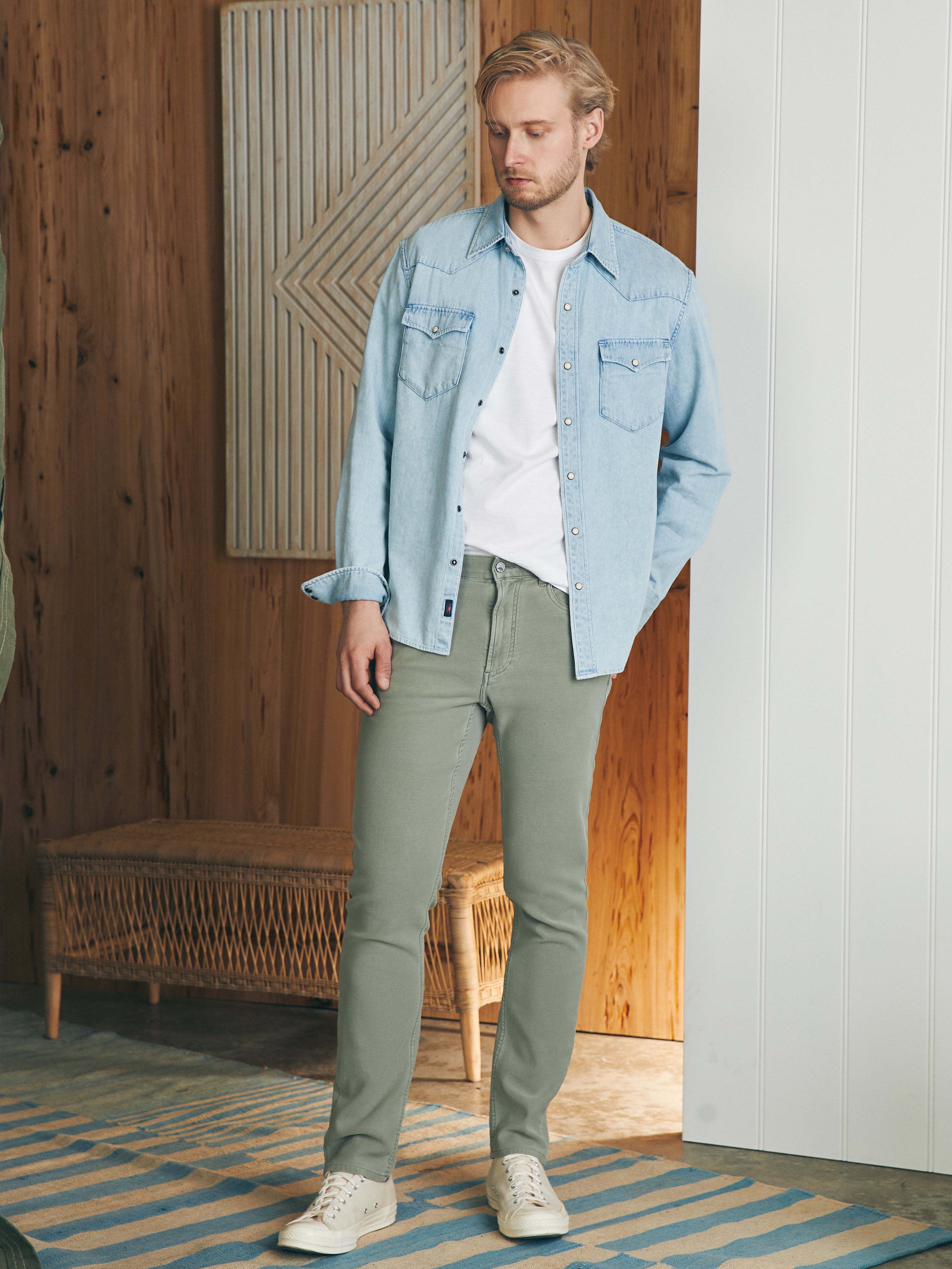 Stretch Terry 5-Pocket Pant - Faded Olive