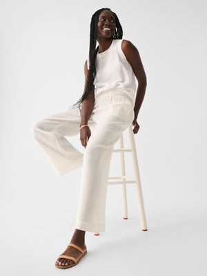 Dream Cotton Gauze Wide Leg Pant - White
