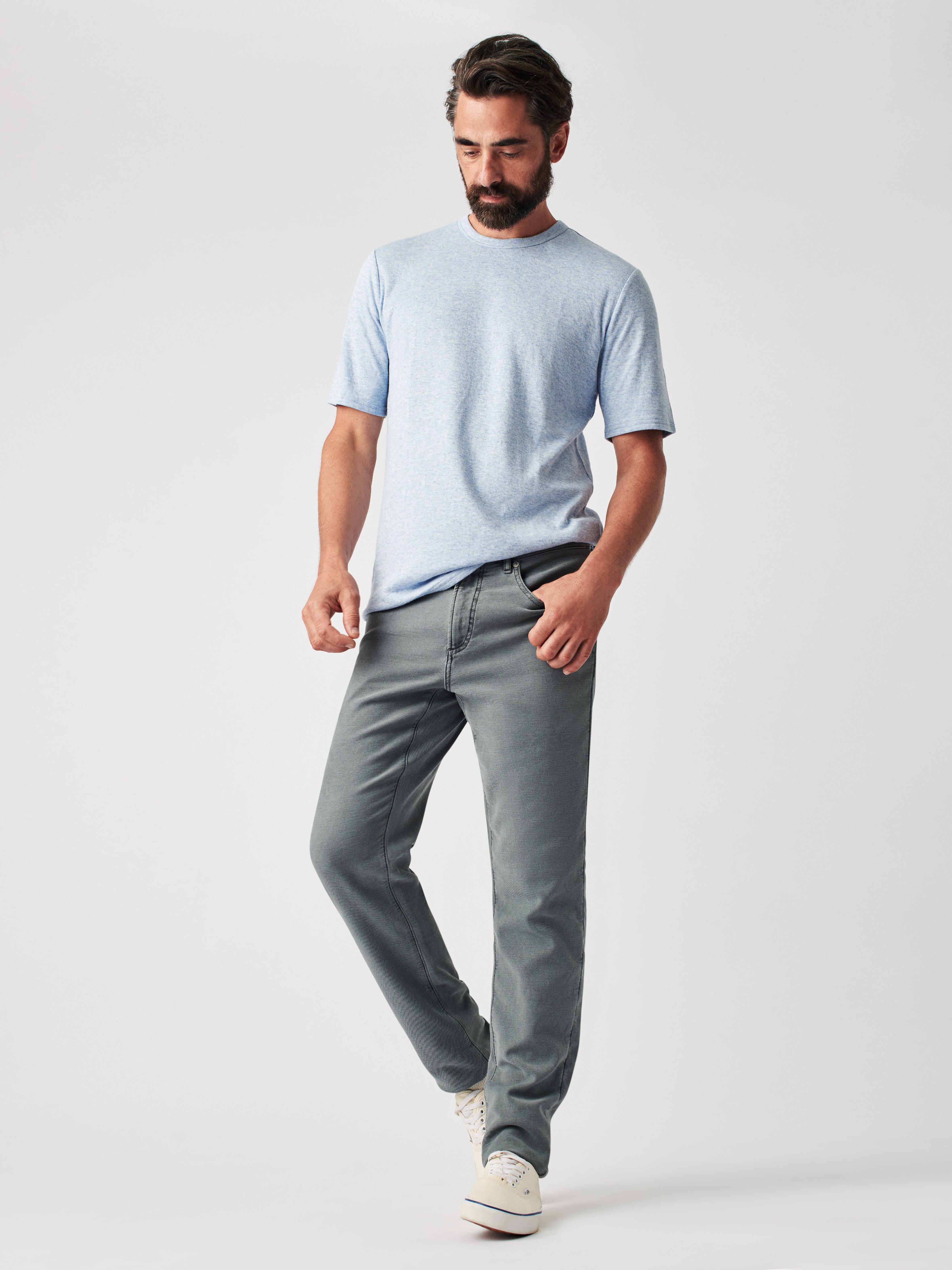 Stretch Terry 5-Pocket (30" Inseam) - Slate