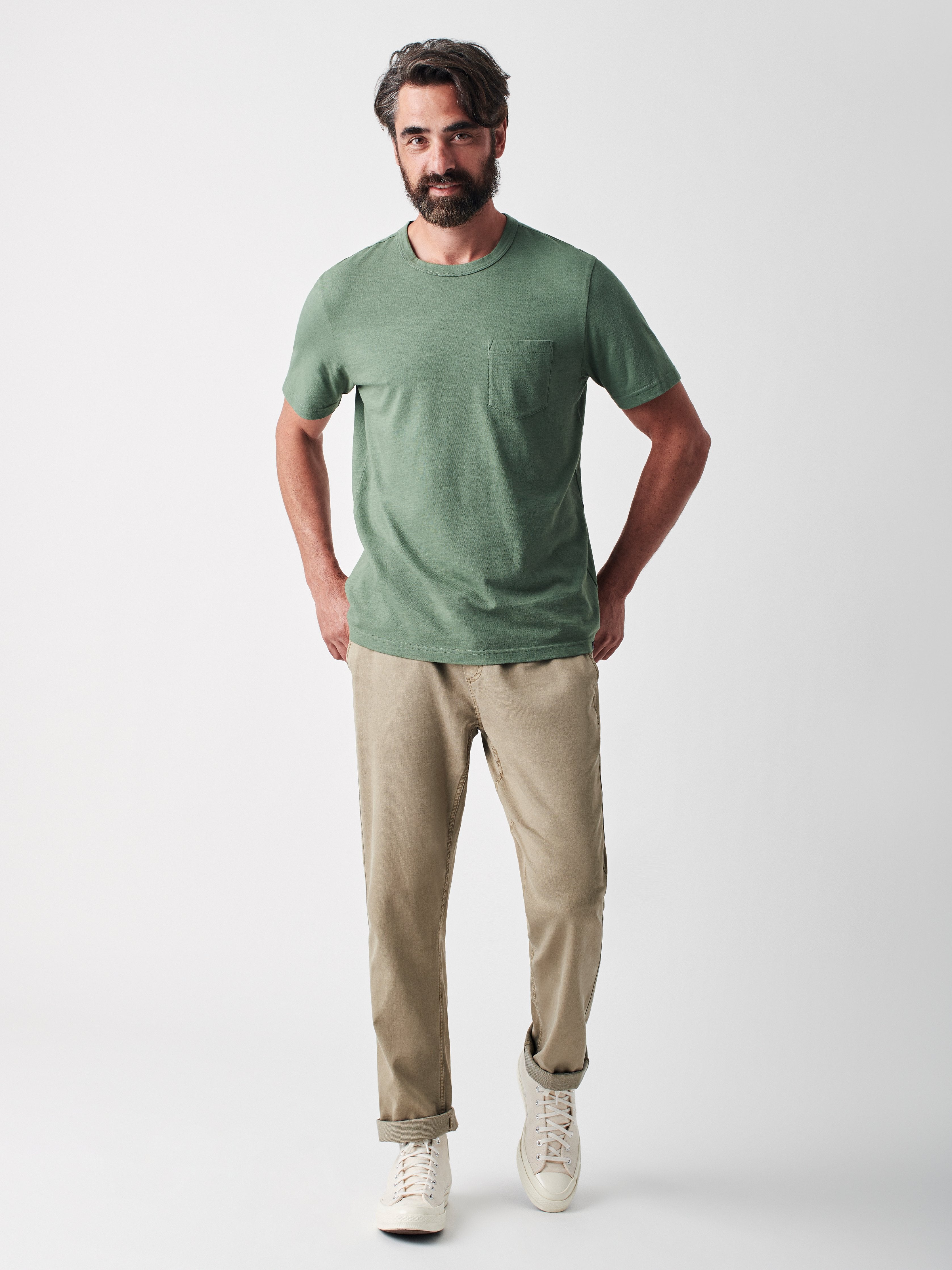 Sunwashed Pocket Tee - Vail Green