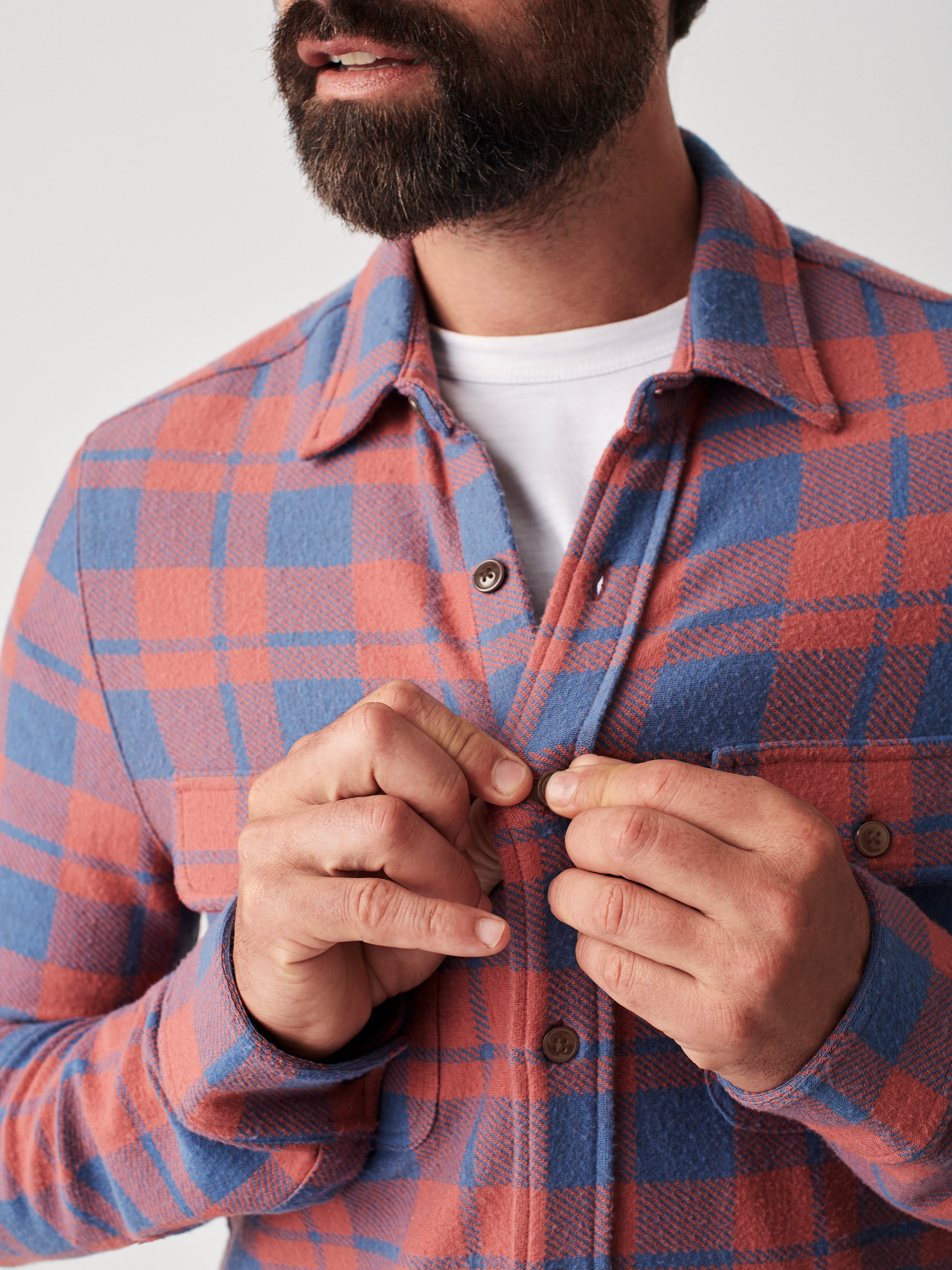 Legend™ Sweater Shirt - Rose Blue Check