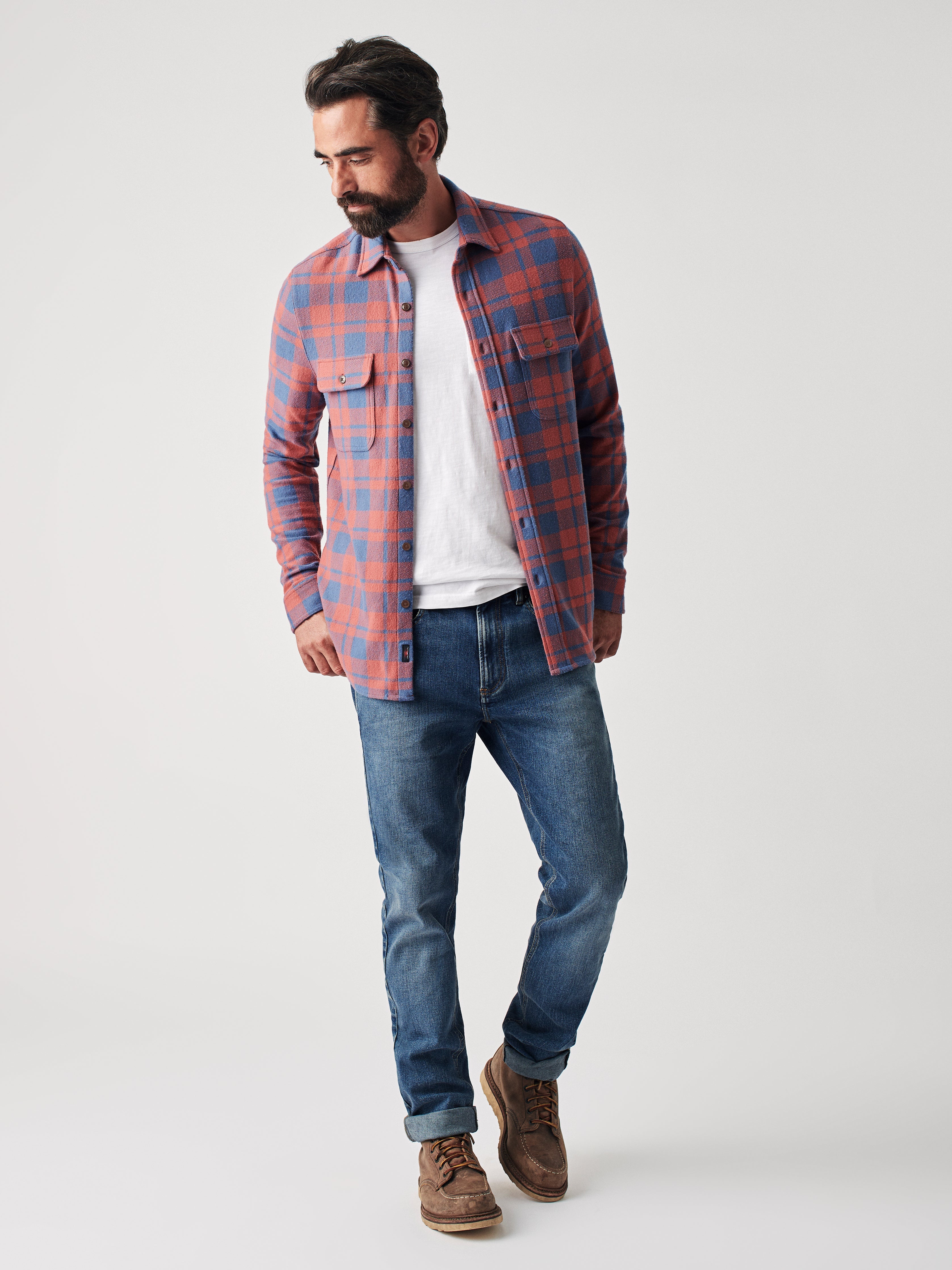 Legend™ Sweater Shirt - Rose Blue Check