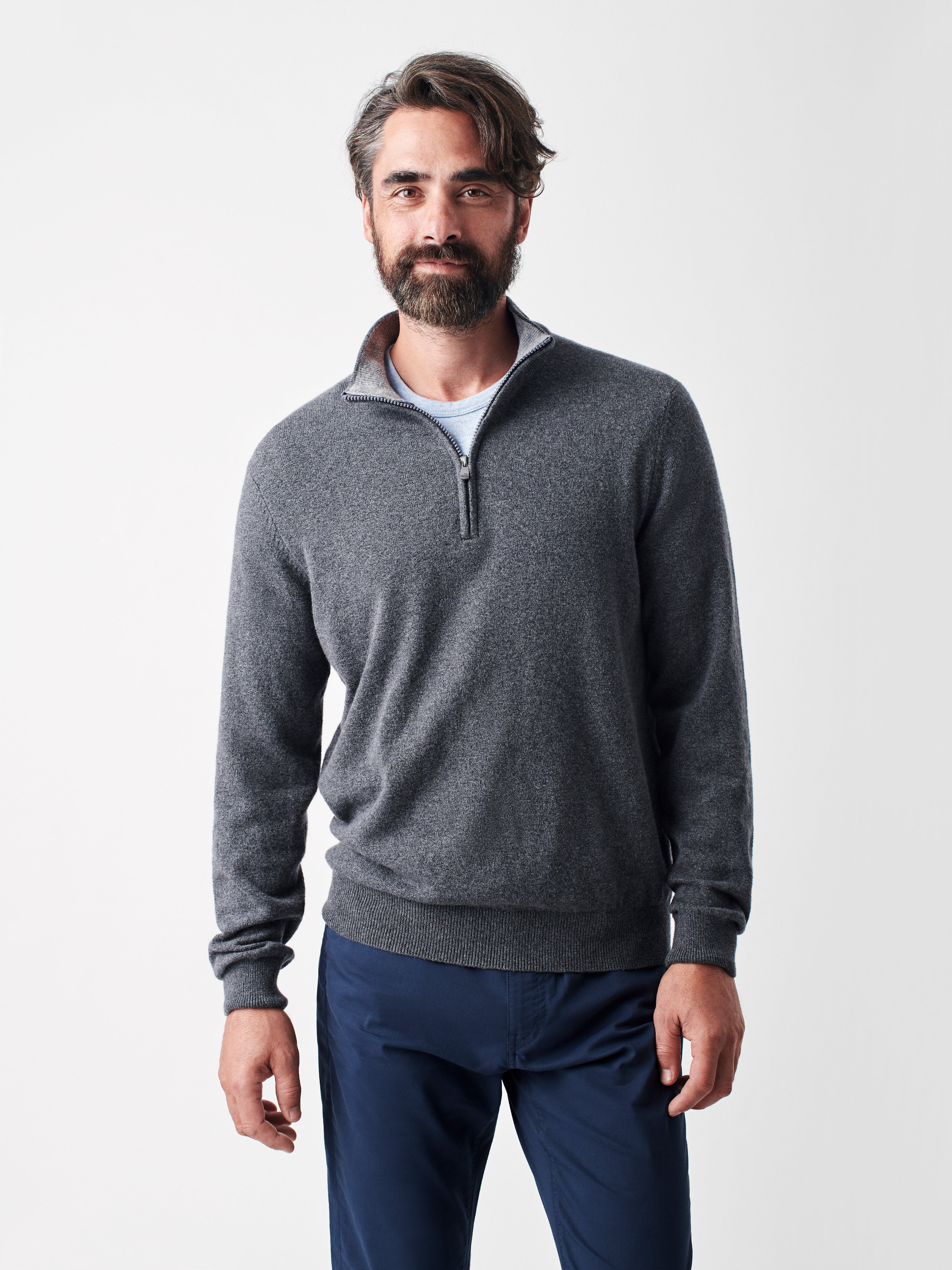 Jackson Quarter Zip Sweater - Charcoal Heather