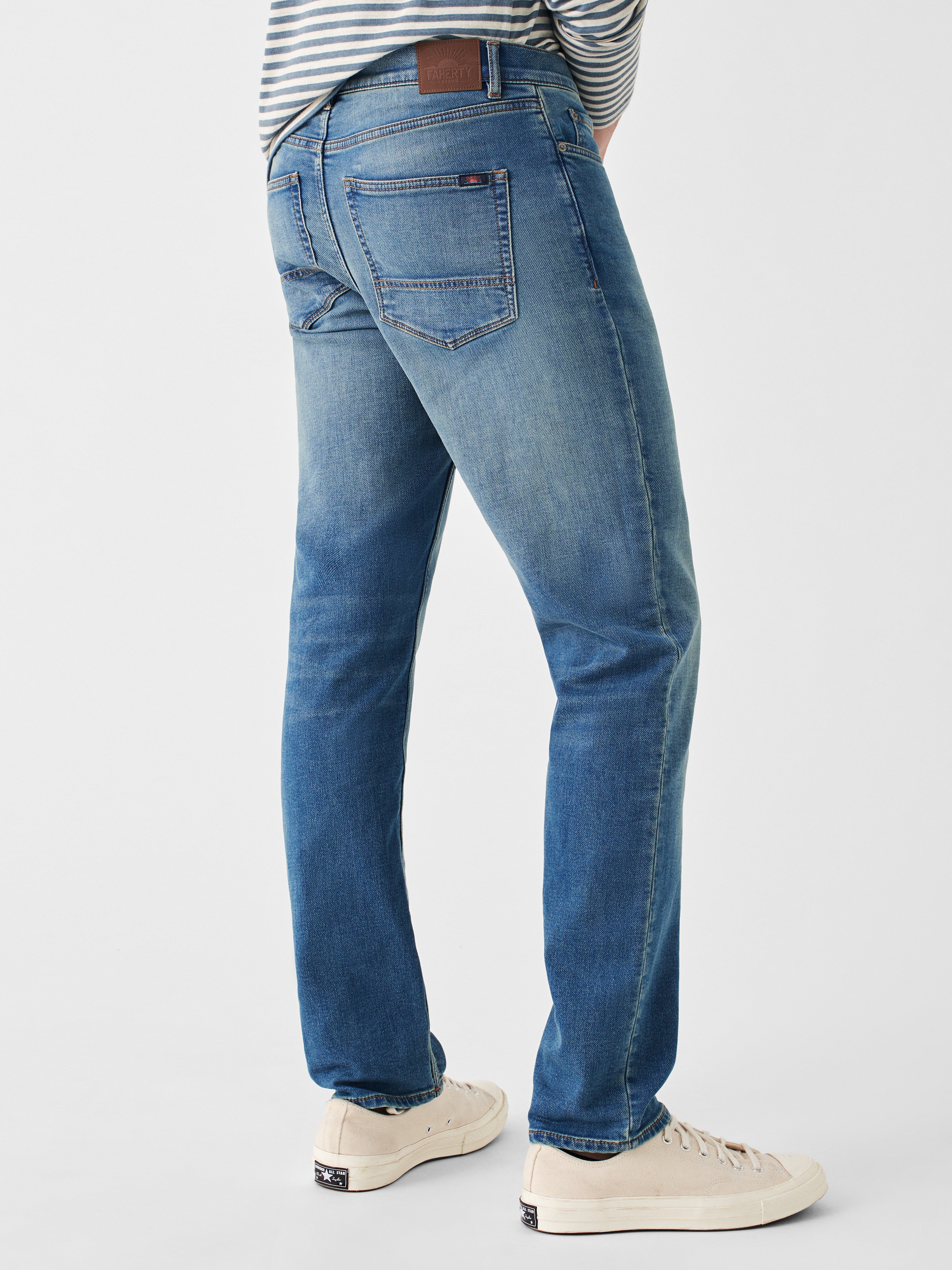 Stretch Terry Indigo 5-Pocket (32" Inseam) - Easton Wash