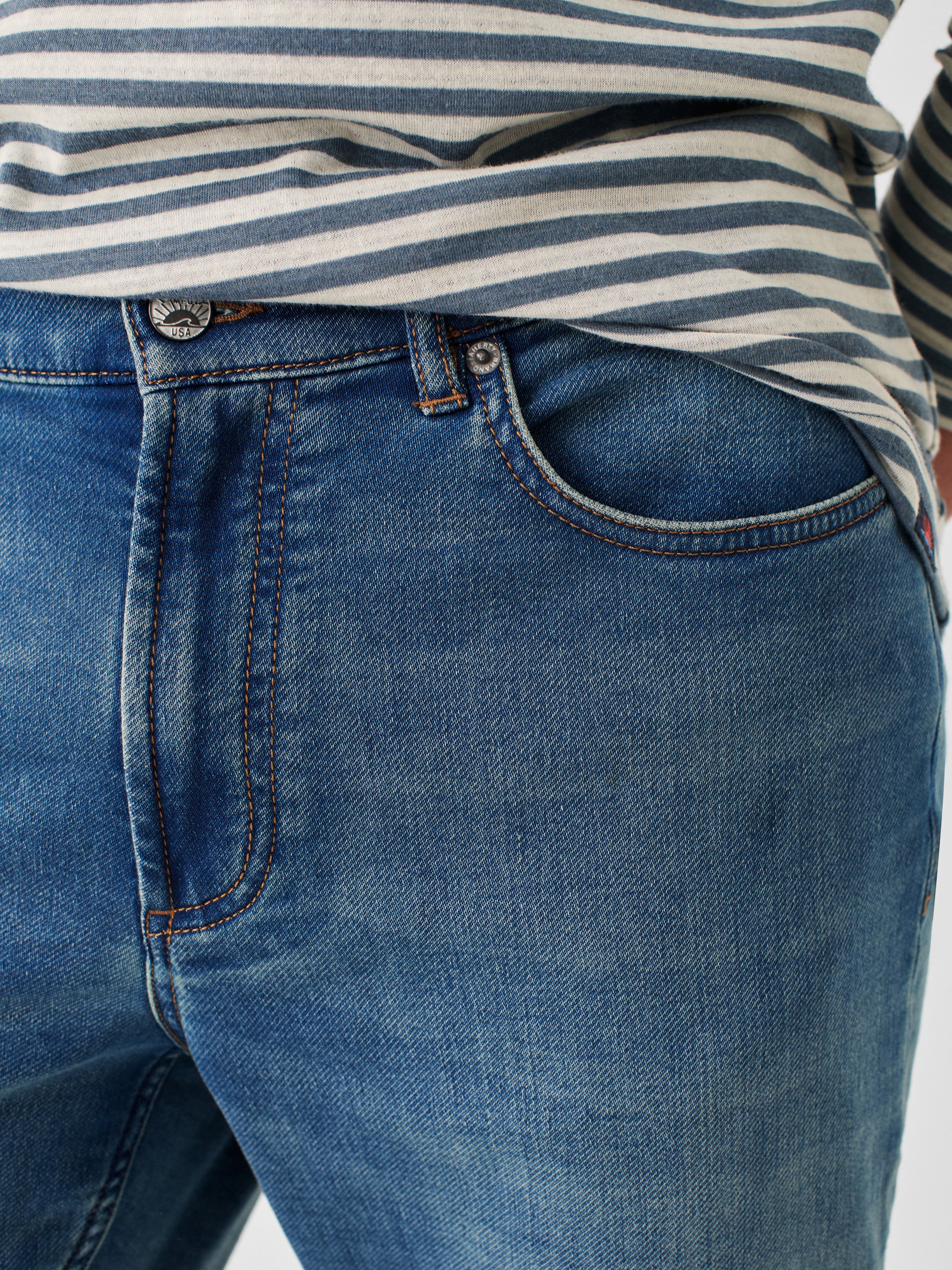 Stretch Terry Indigo 5-Pocket (32" Inseam) - Easton Wash