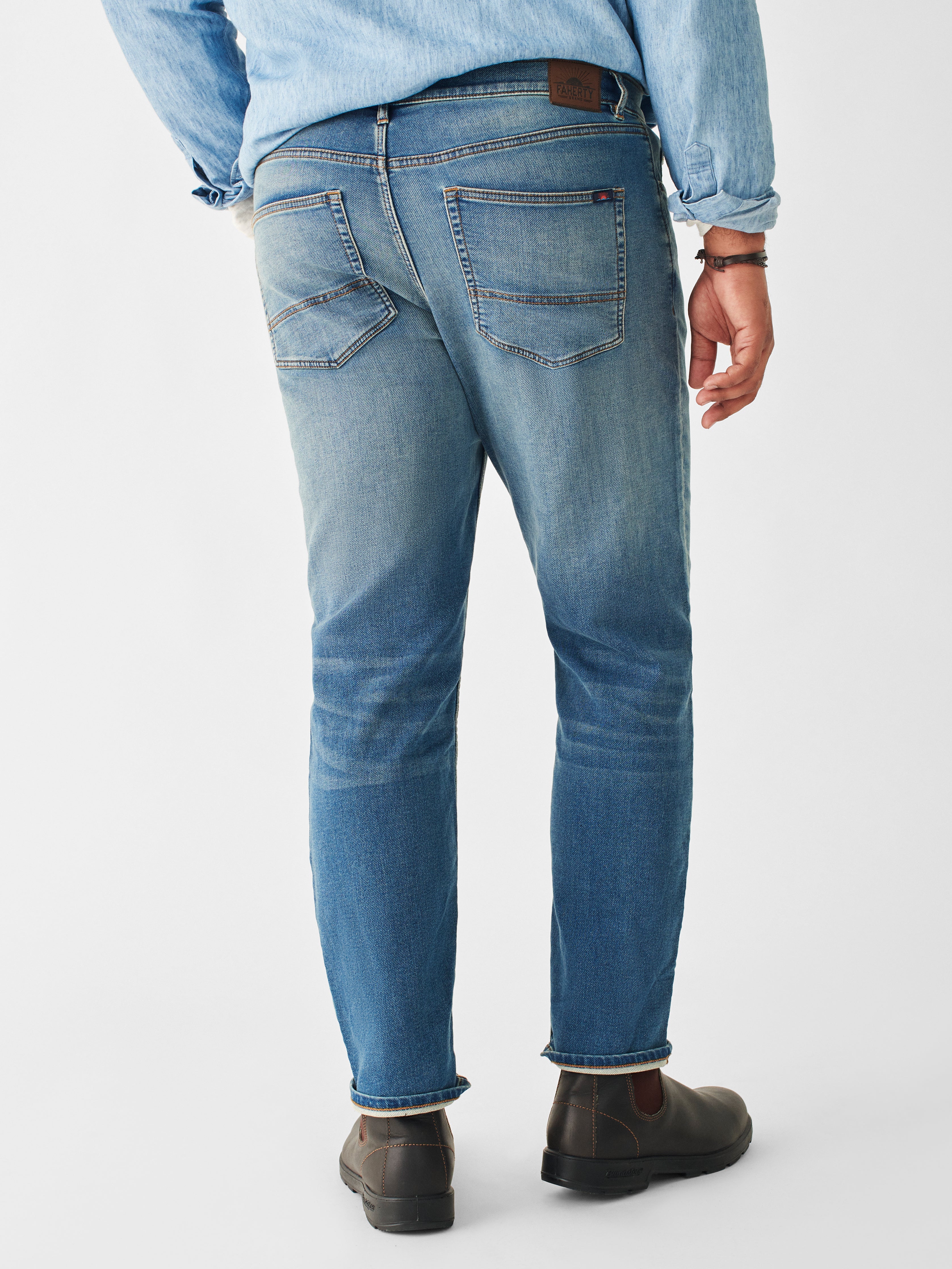 Stretch Terry Indigo 5-Pocket (32" Inseam) - Easton Wash