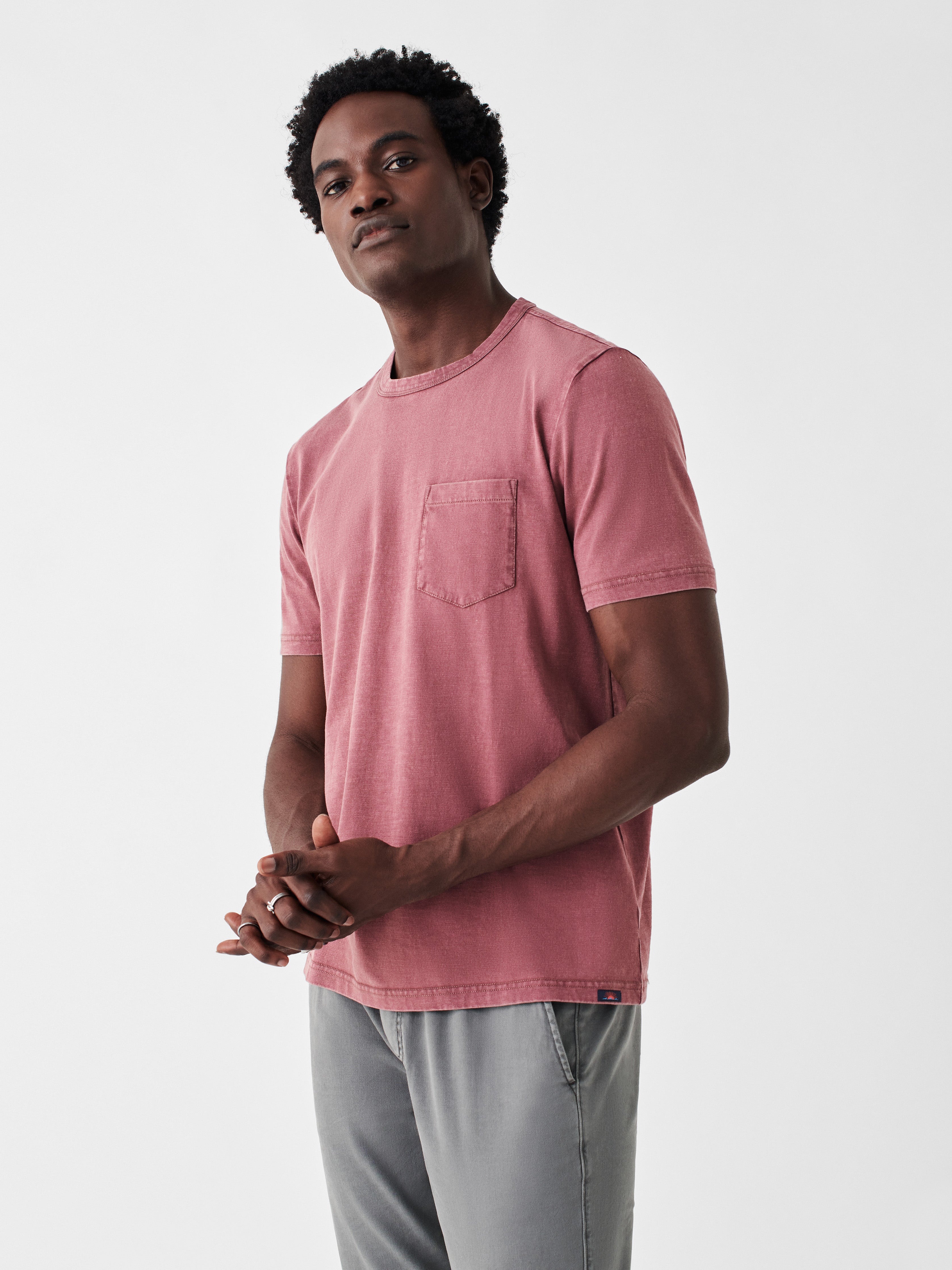 Sunwashed Pocket Tee - Plum Wine