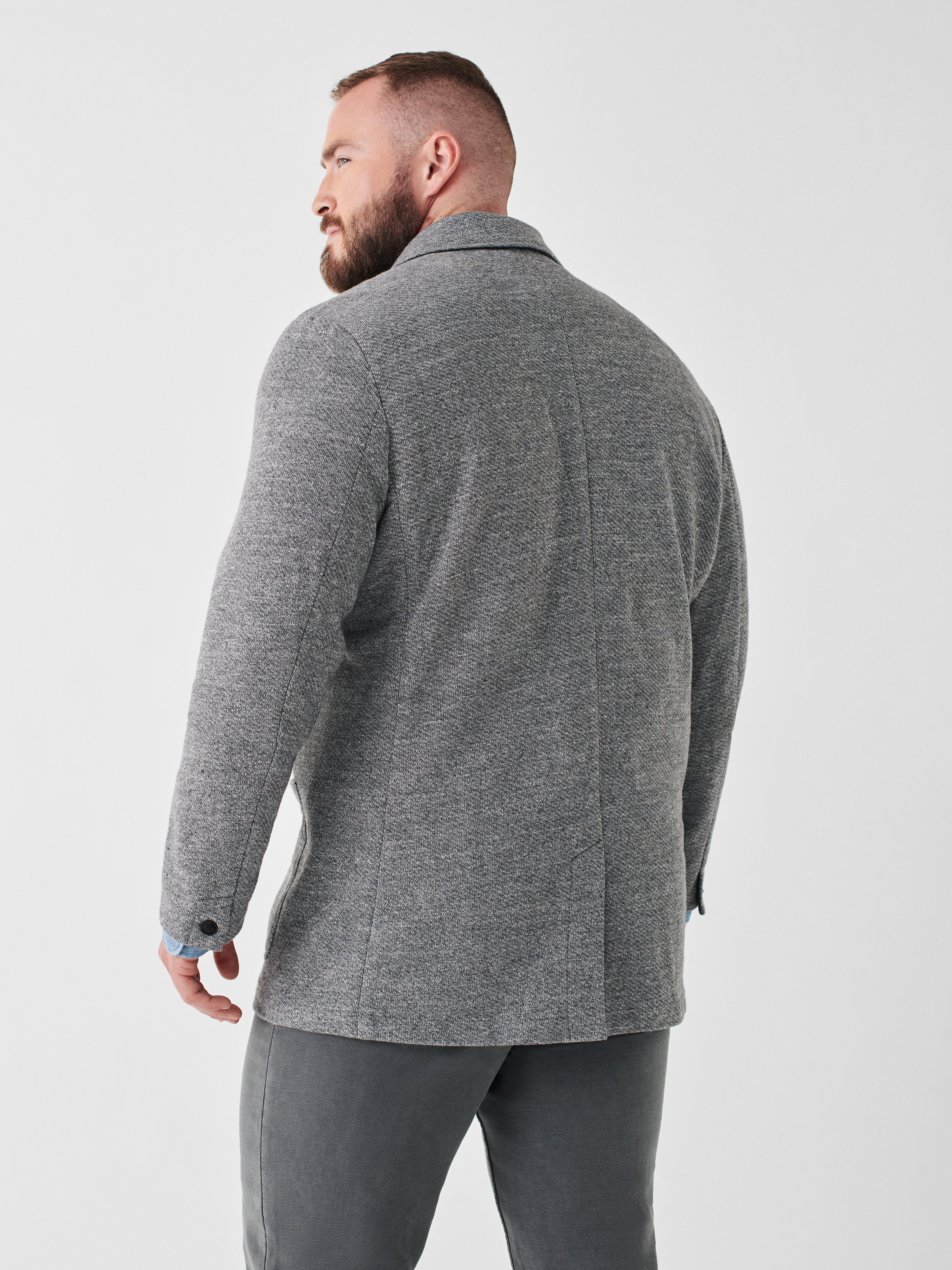 Inlet Knit Blazer - Medium Grey Melange