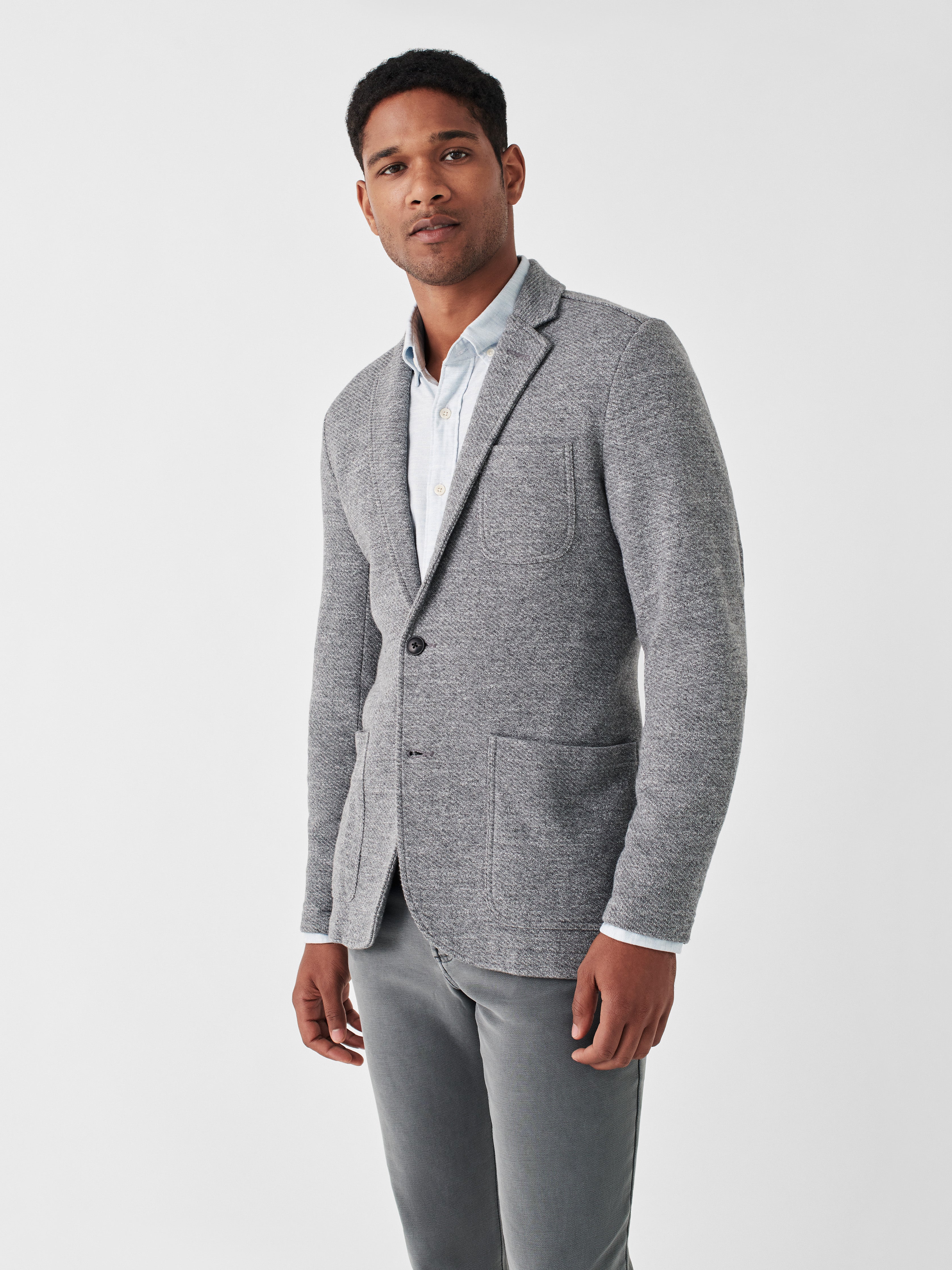Inlet Knit Blazer - Medium Grey Melange