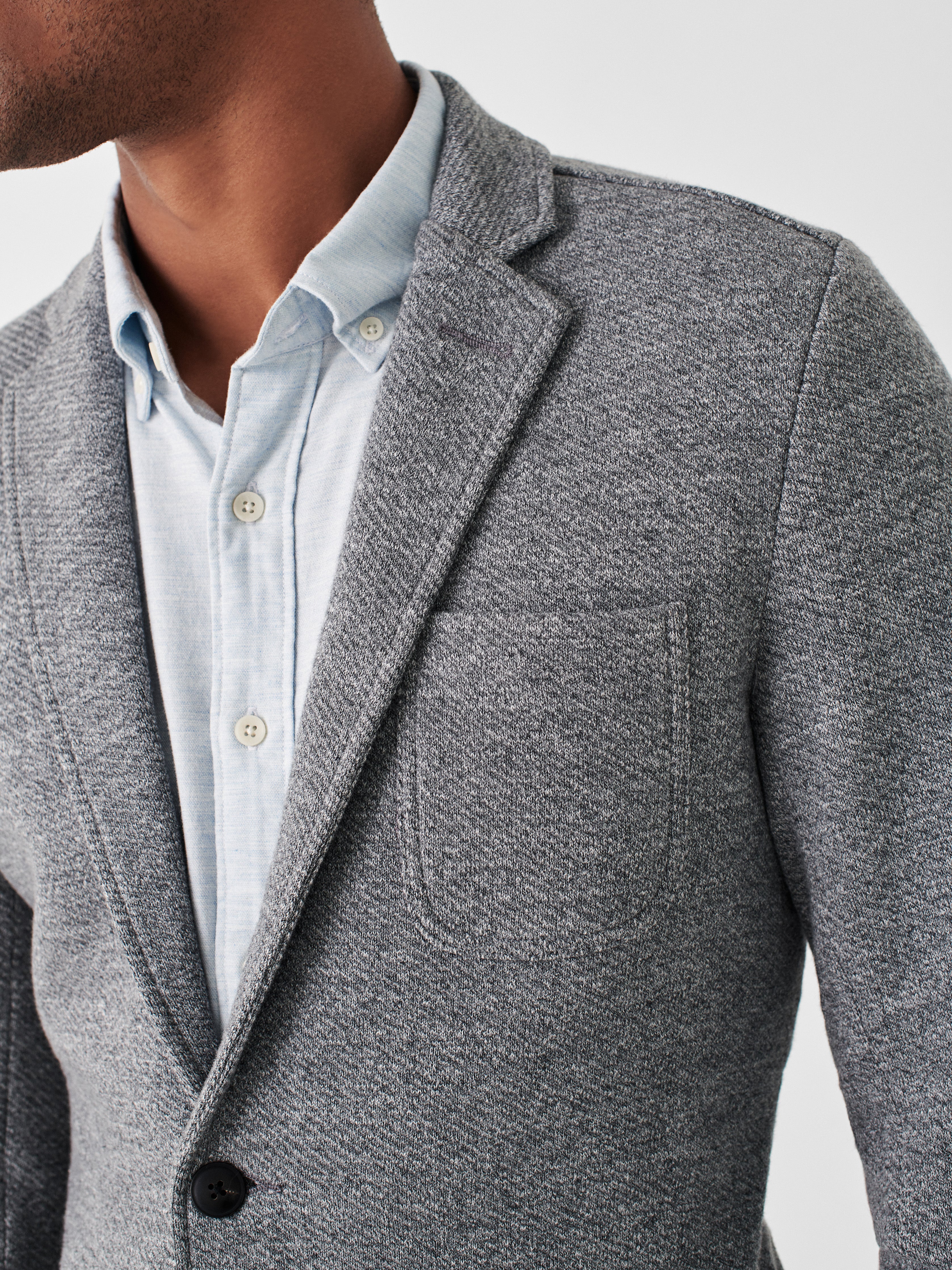 Inlet Knit Blazer - Medium Grey Melange