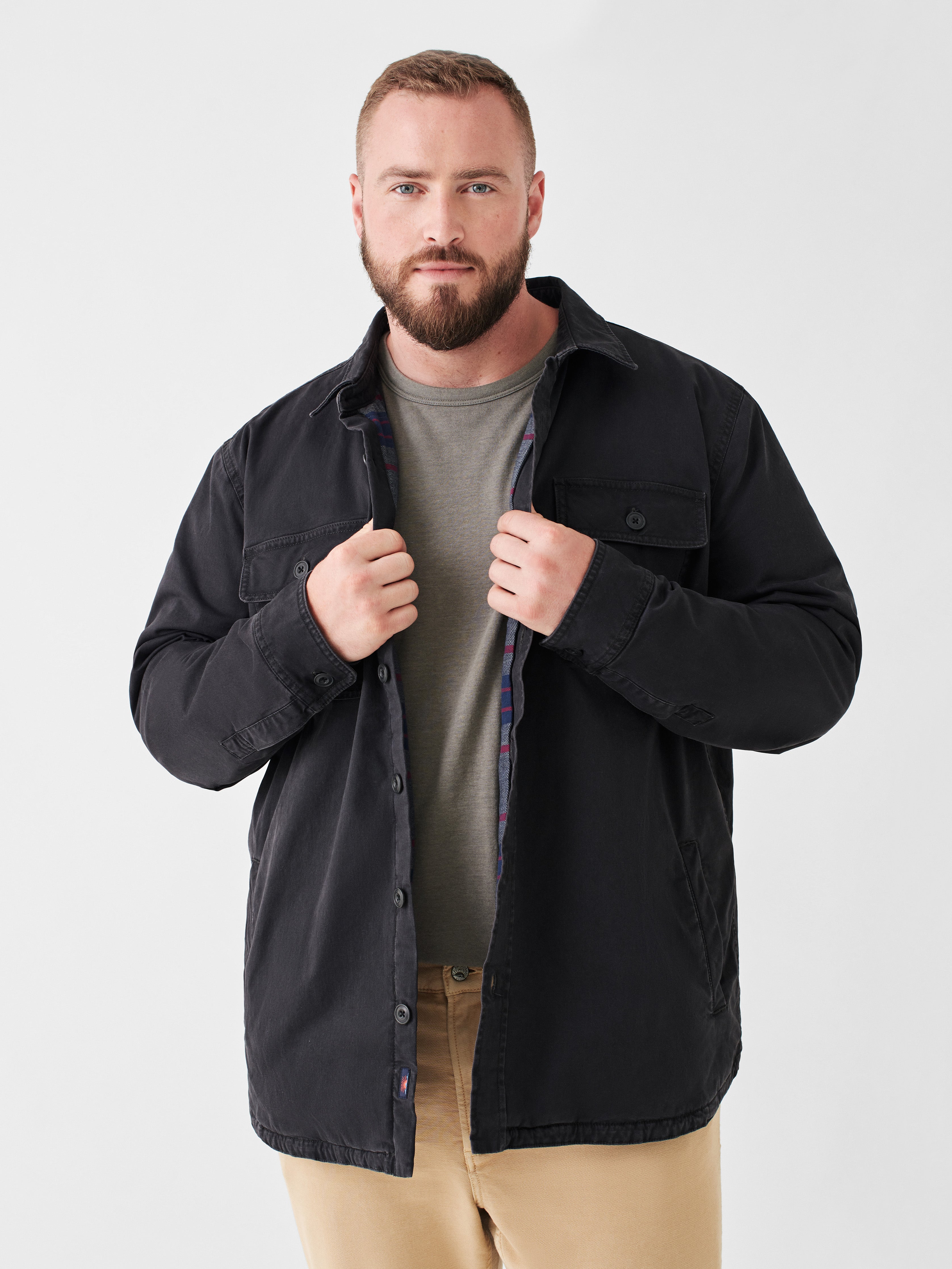 Stretch Blanket Lined CPO - Washed Black