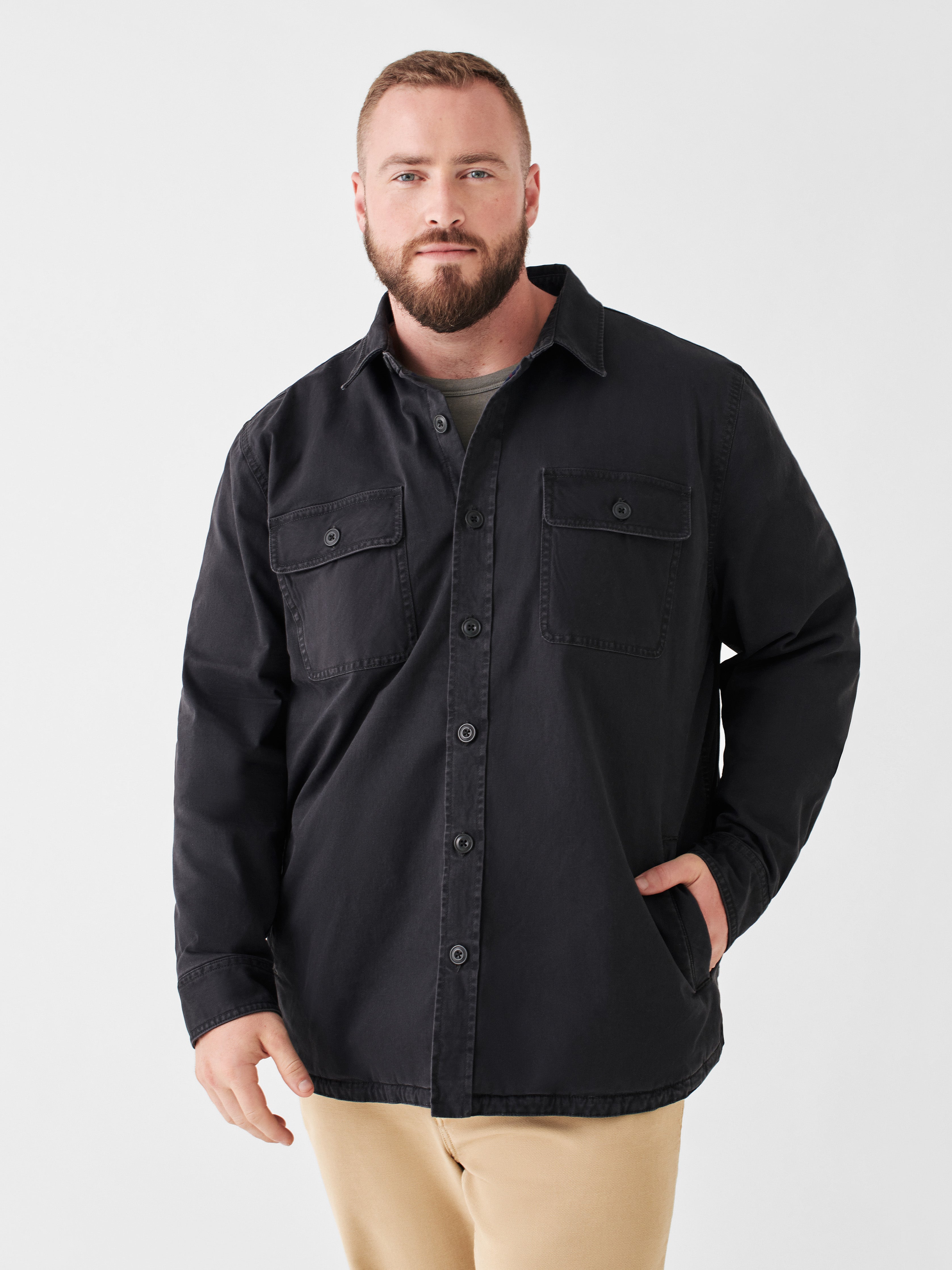 Stretch Blanket Lined CPO - Washed Black