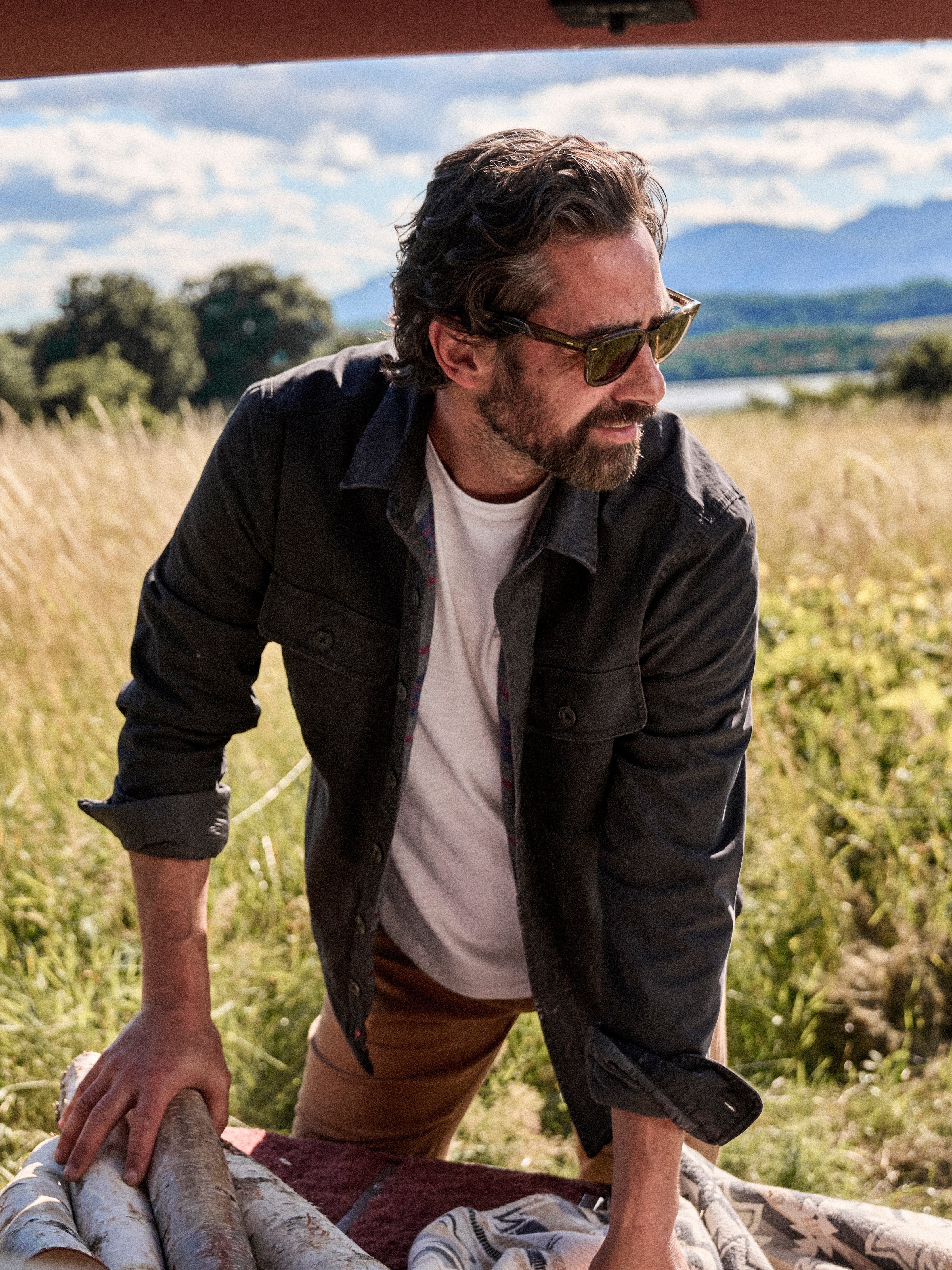 Stretch Blanket Lined CPO - Washed Black