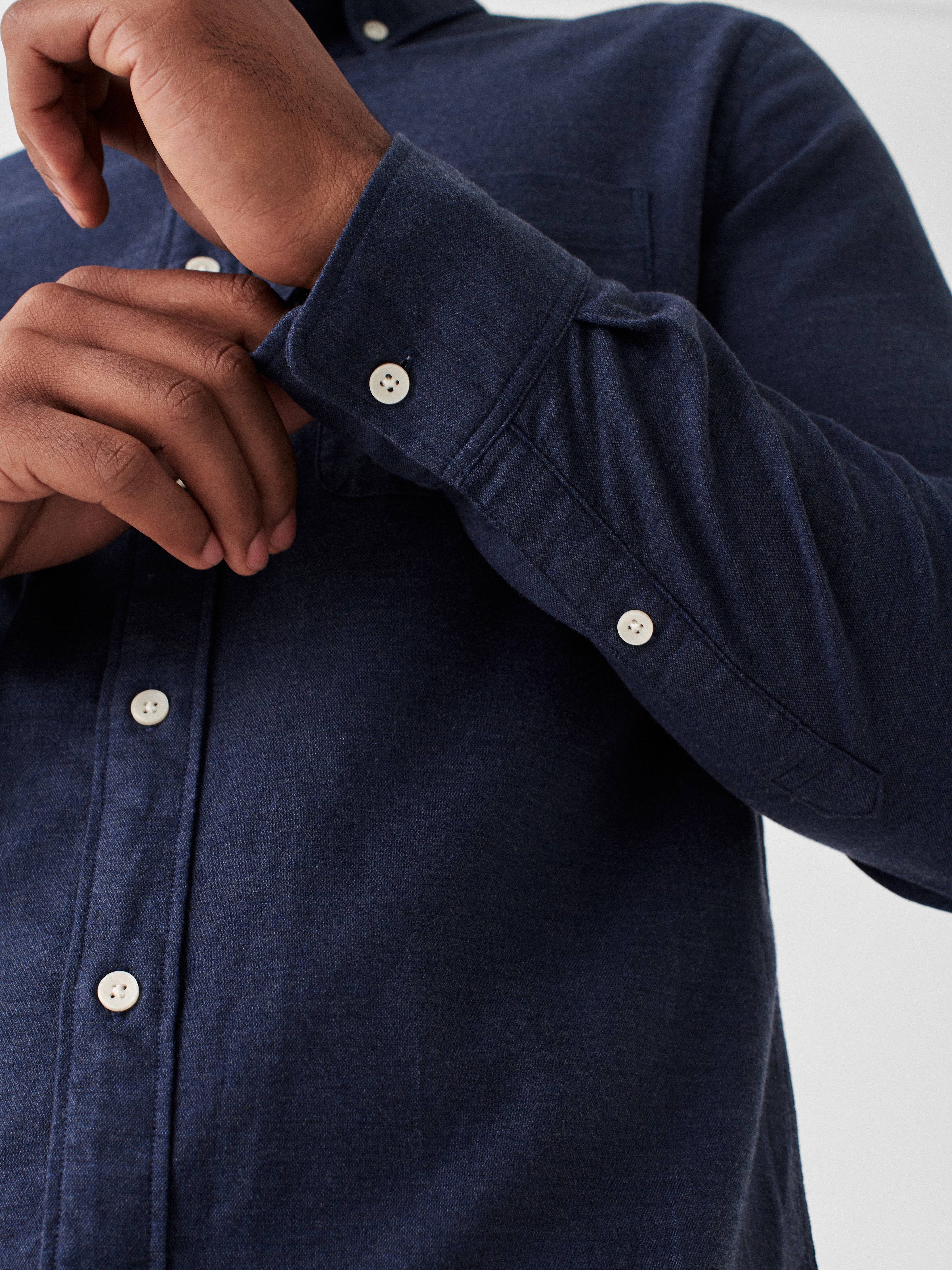 Stretch Oxford Shirt - Navy