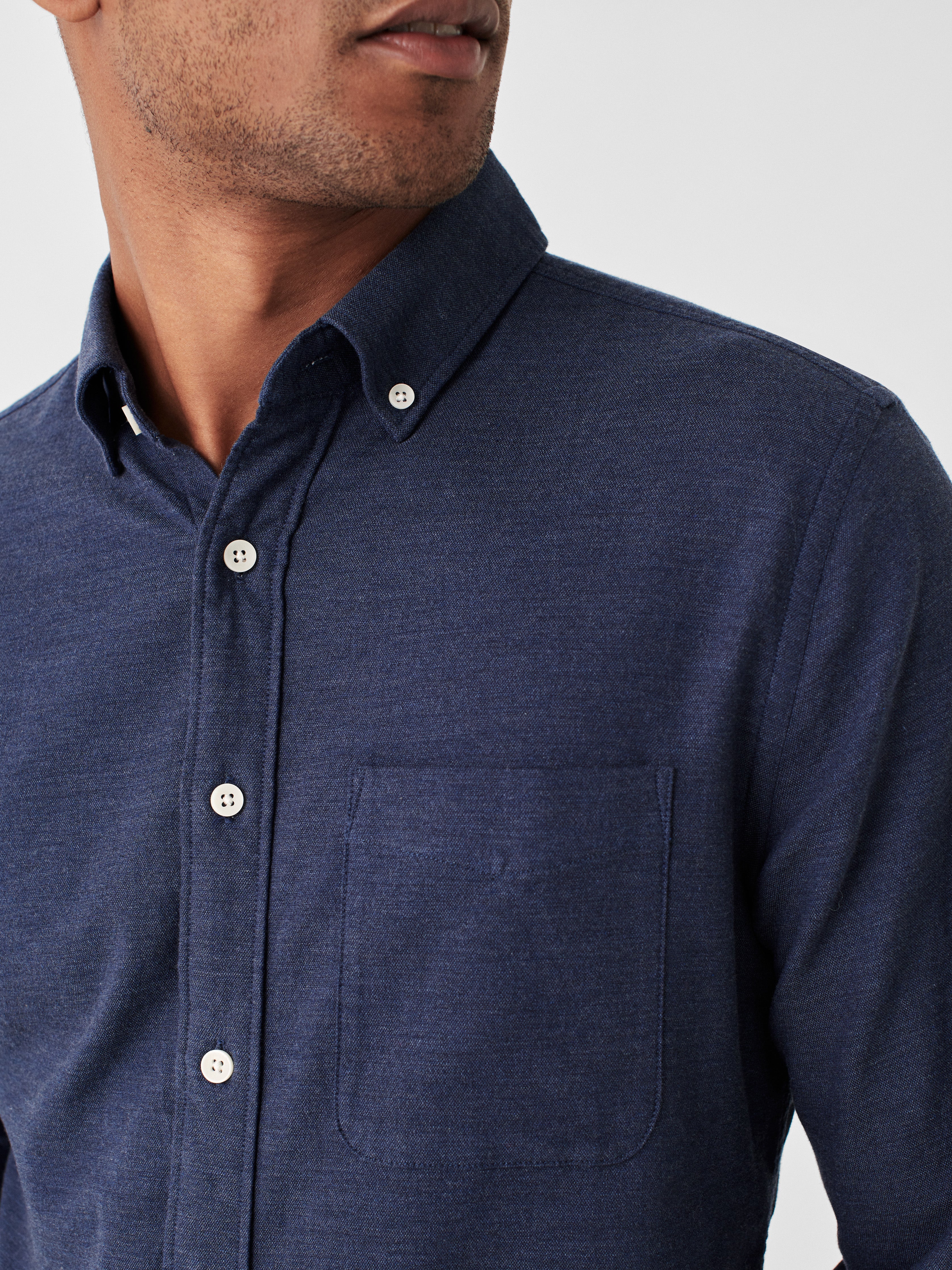 Stretch Oxford Shirt - Navy