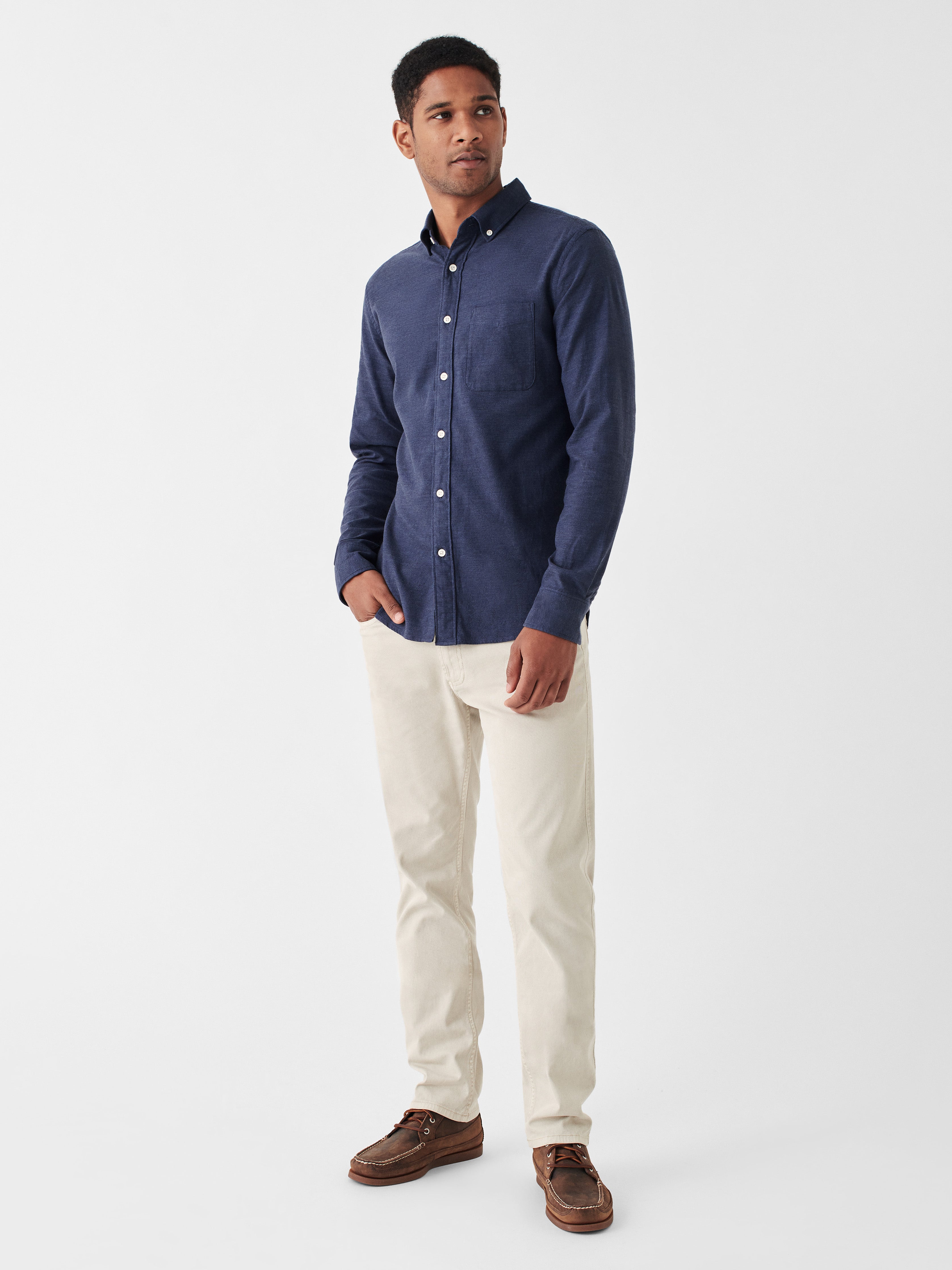 Stretch Oxford Shirt - Navy