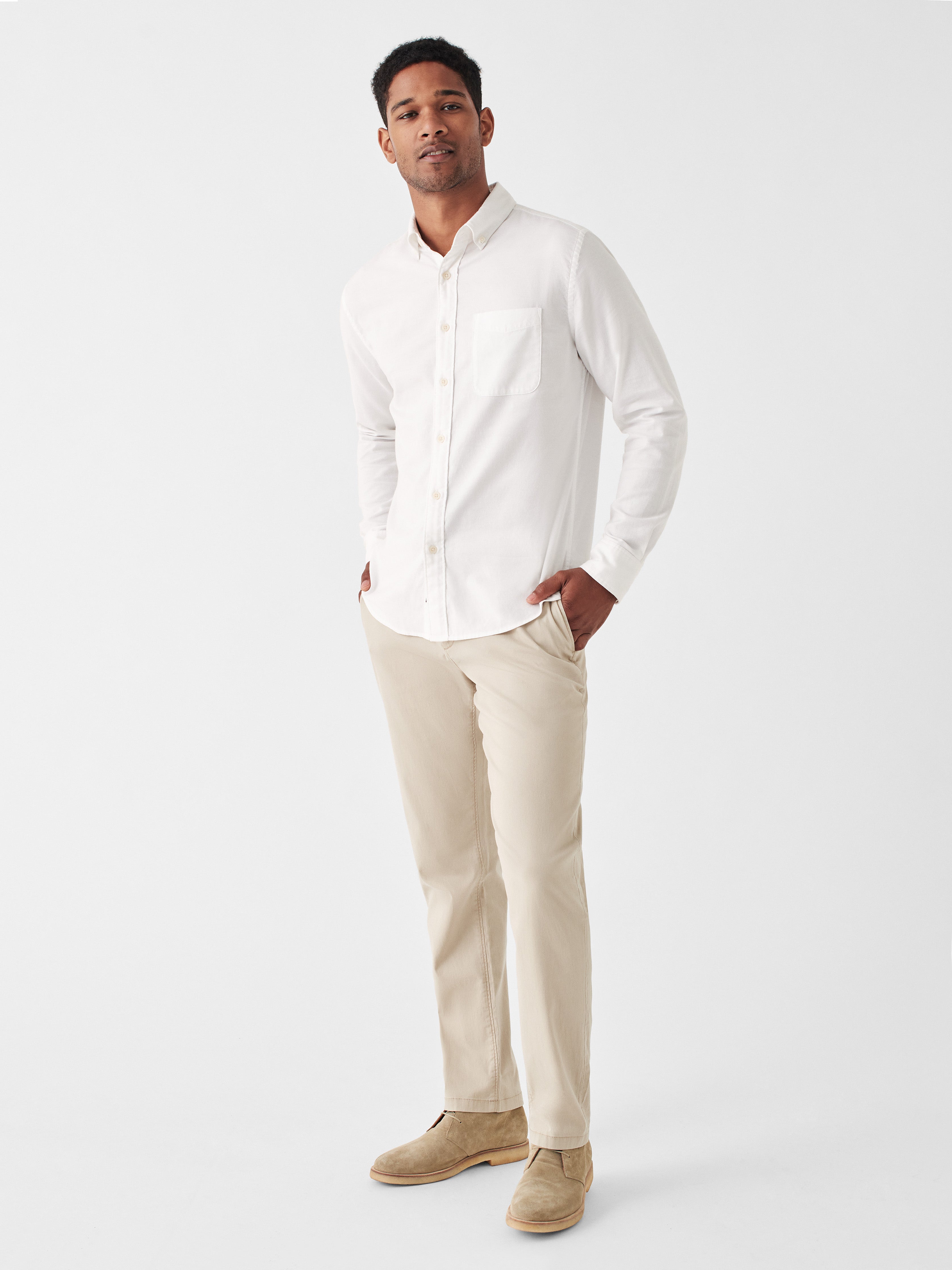 Stretch Oxford Shirt - White