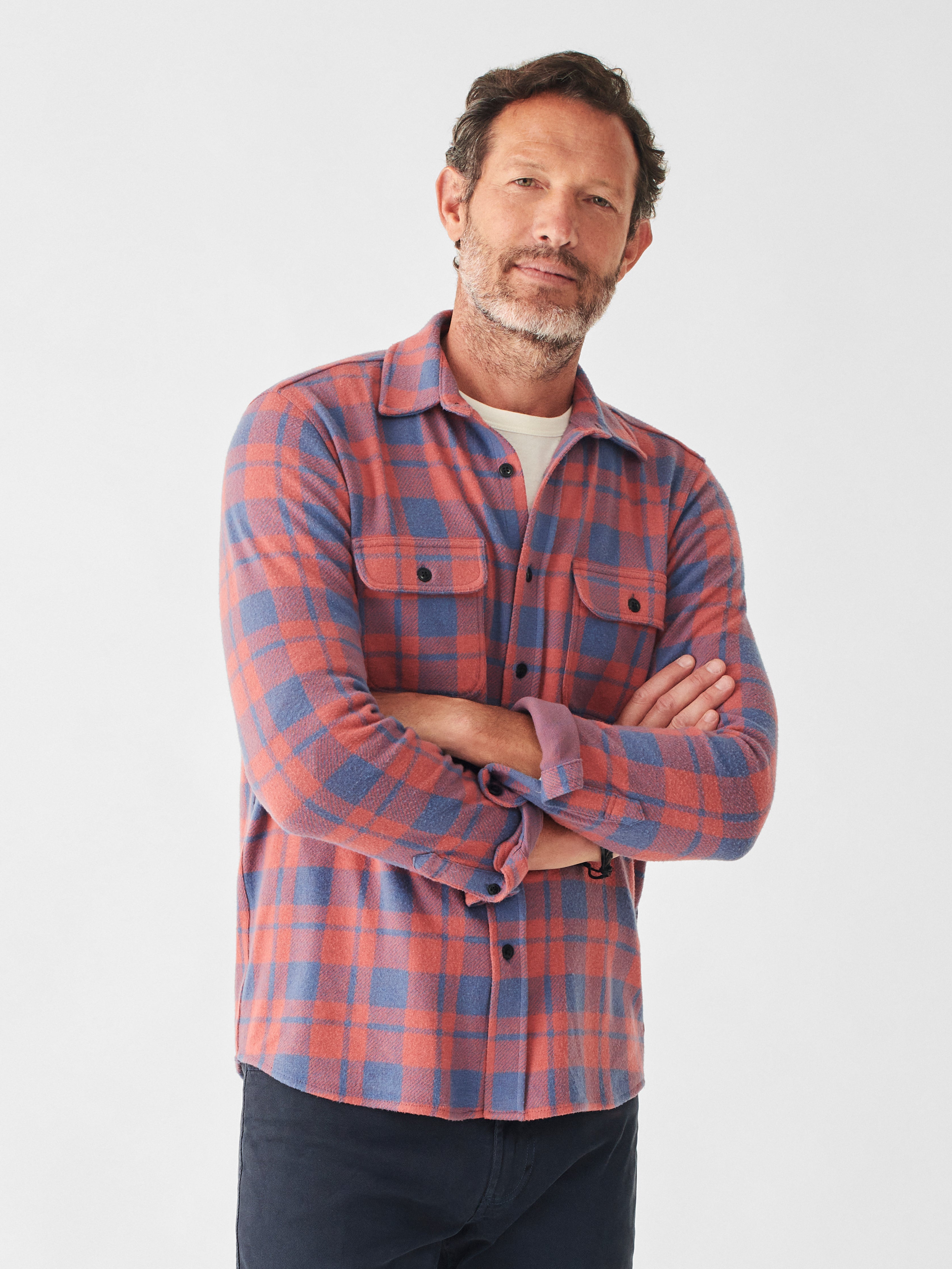 Legend™ Sweater Shirt - Rose Blue Check