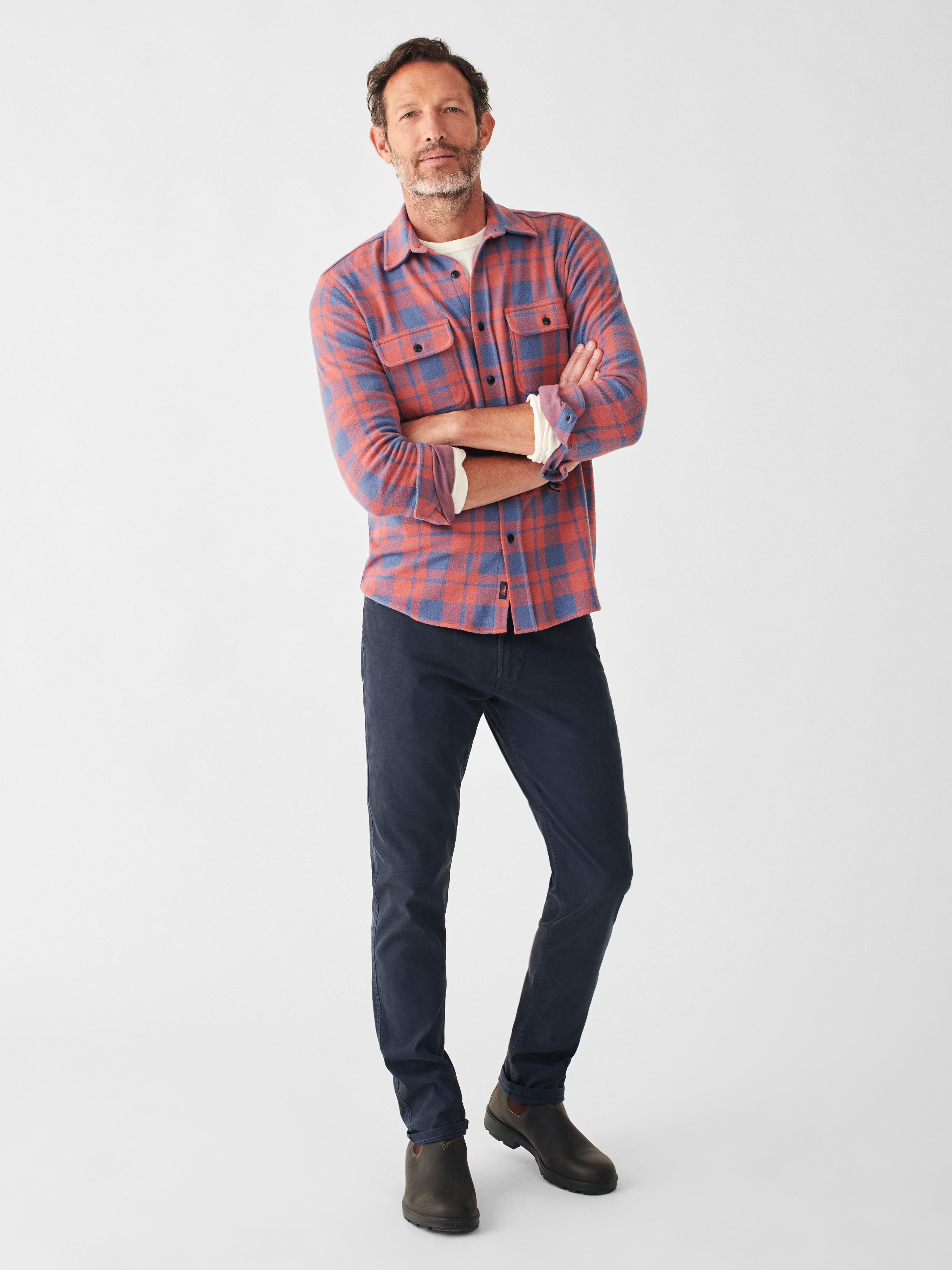 Legend™ Sweater Shirt - Rose Blue Check