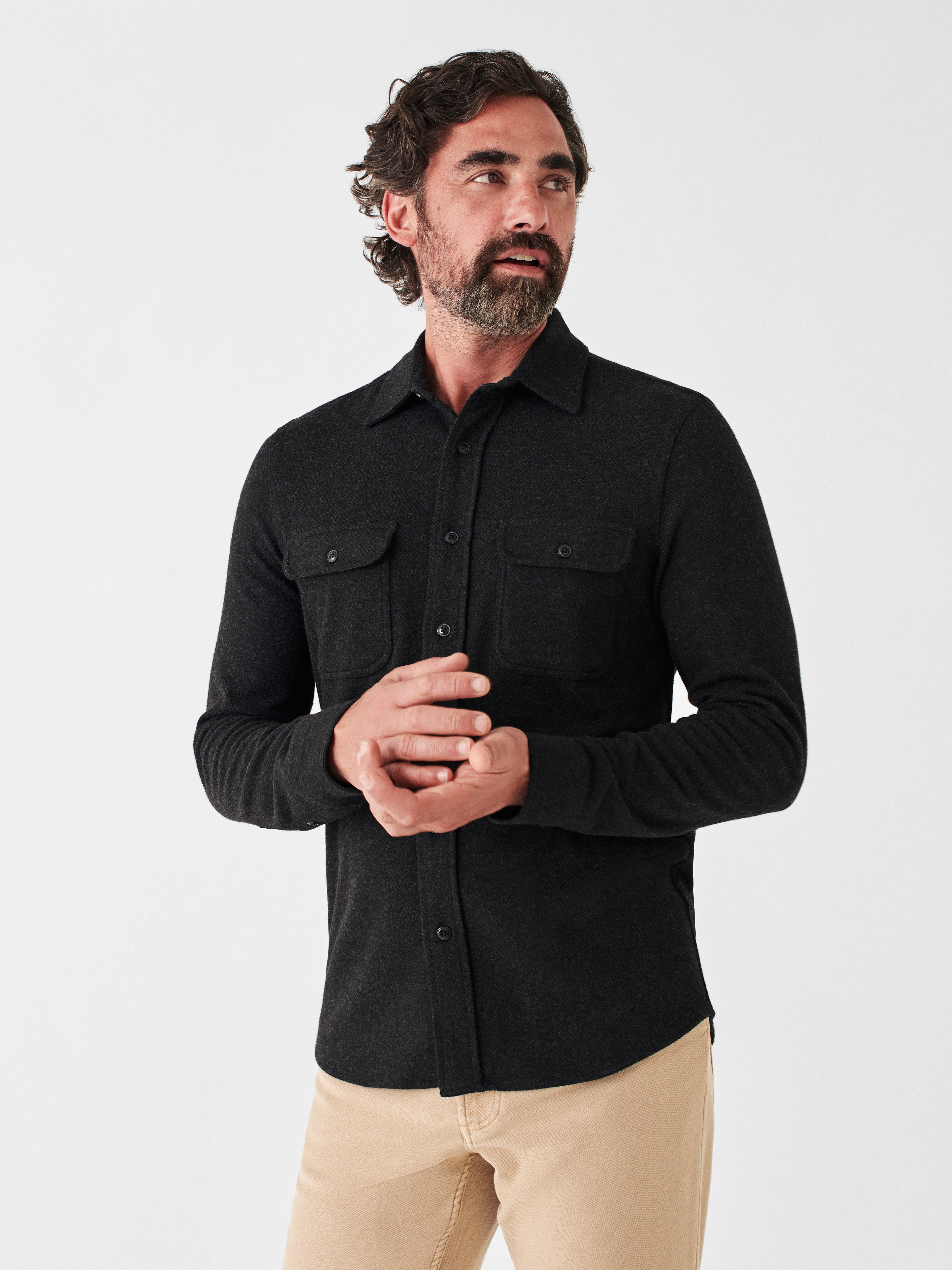 Legend™ Sweater Shirt - Heathered Black Twill