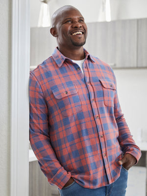 Legend™ Sweater Shirt - Rose Blue Check