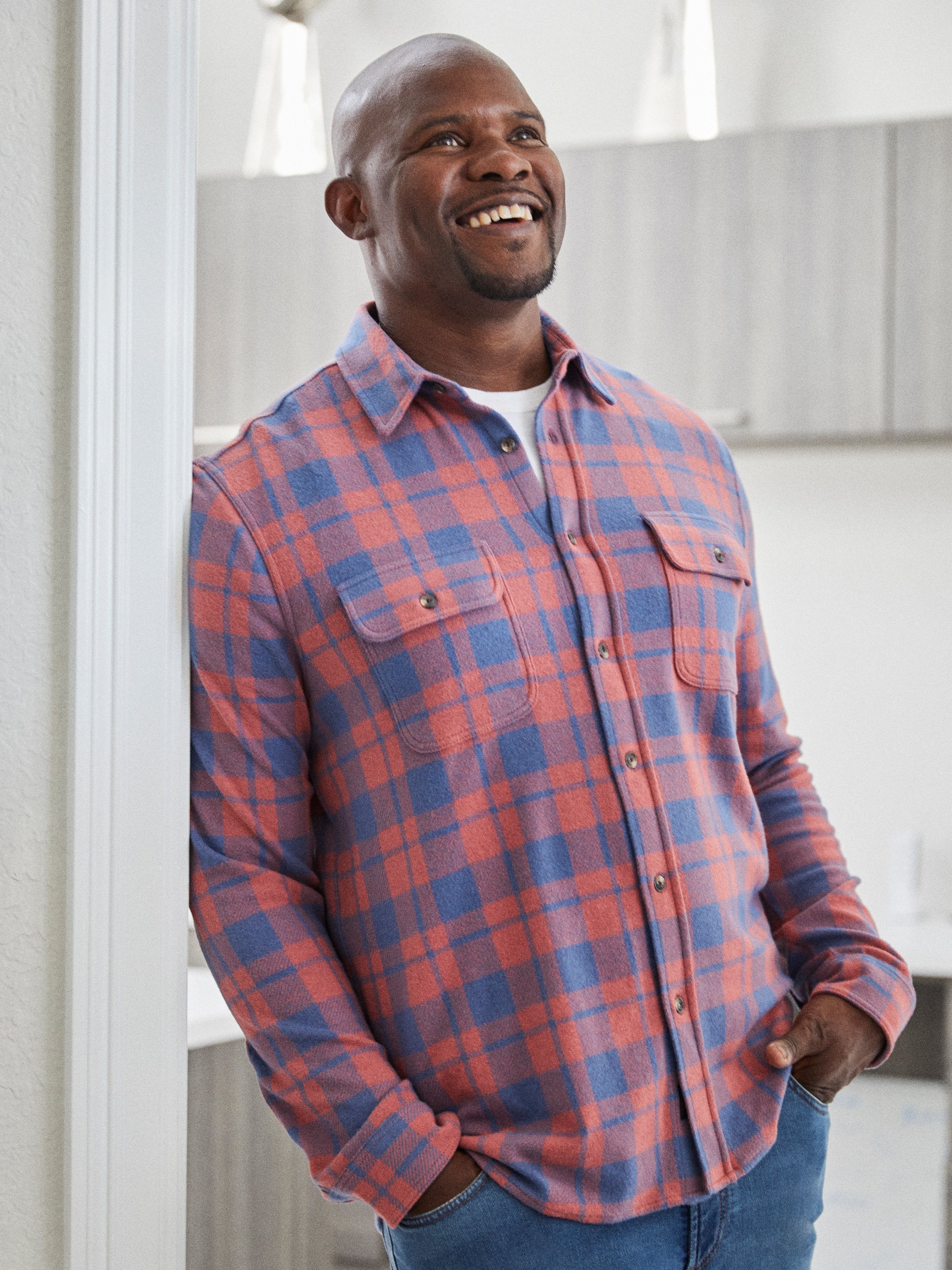 Legend™ Sweater Shirt - Rose Blue Check