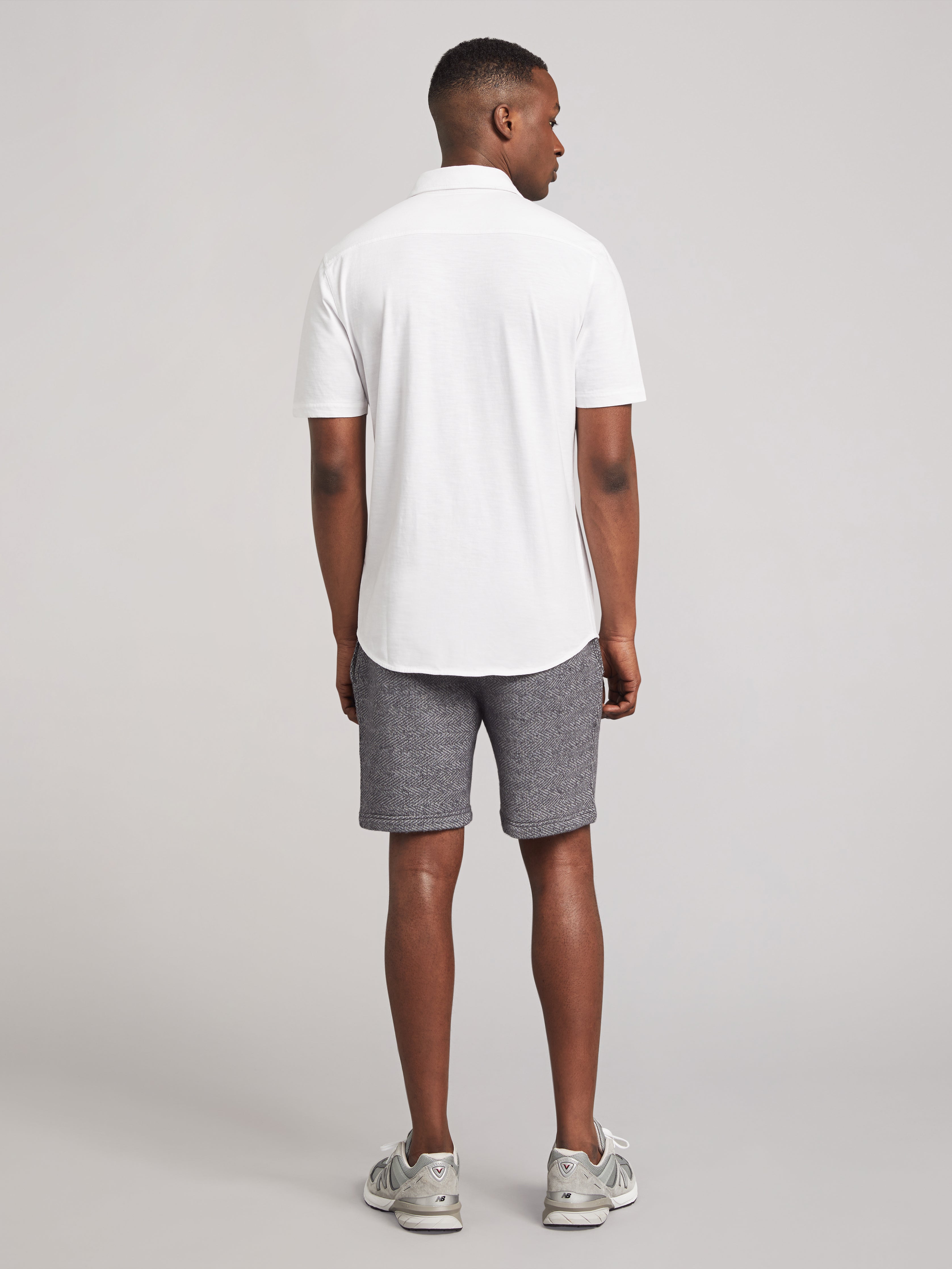 Short-Sleeve Knit Seasons Shirt - White