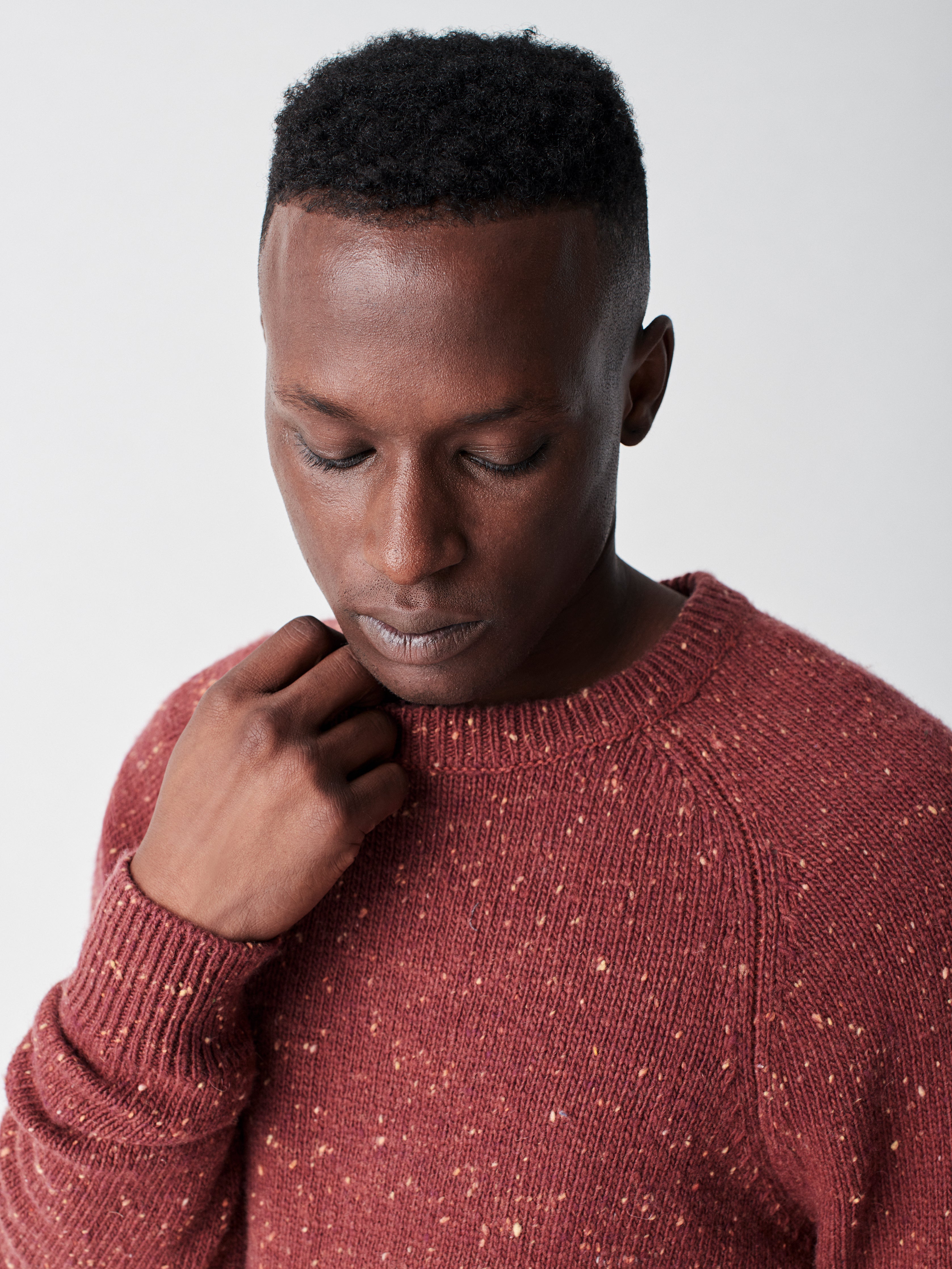 Donegal Wool Crew - Faded Brick Marl