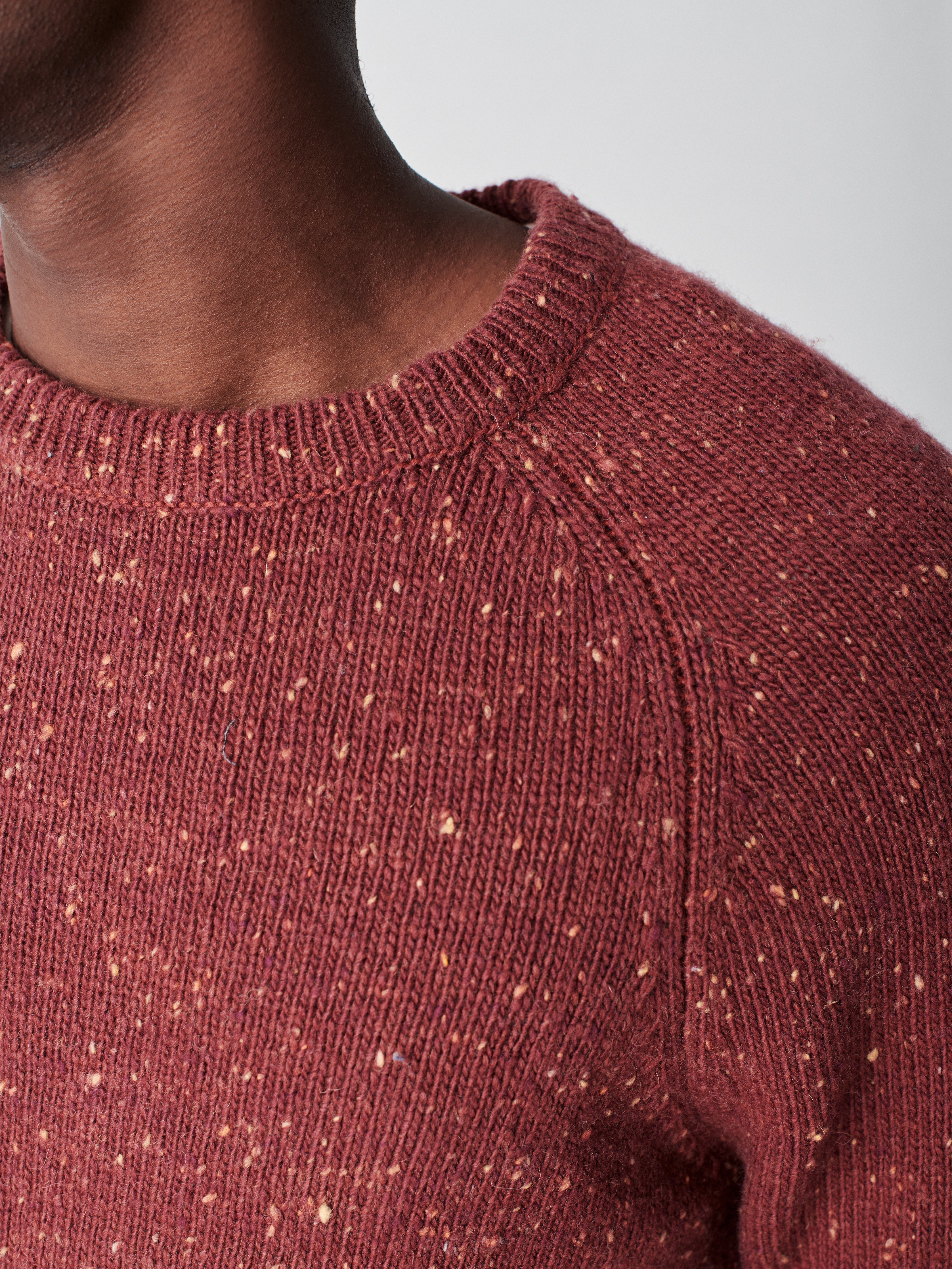 Donegal Wool Crew - Faded Brick Marl