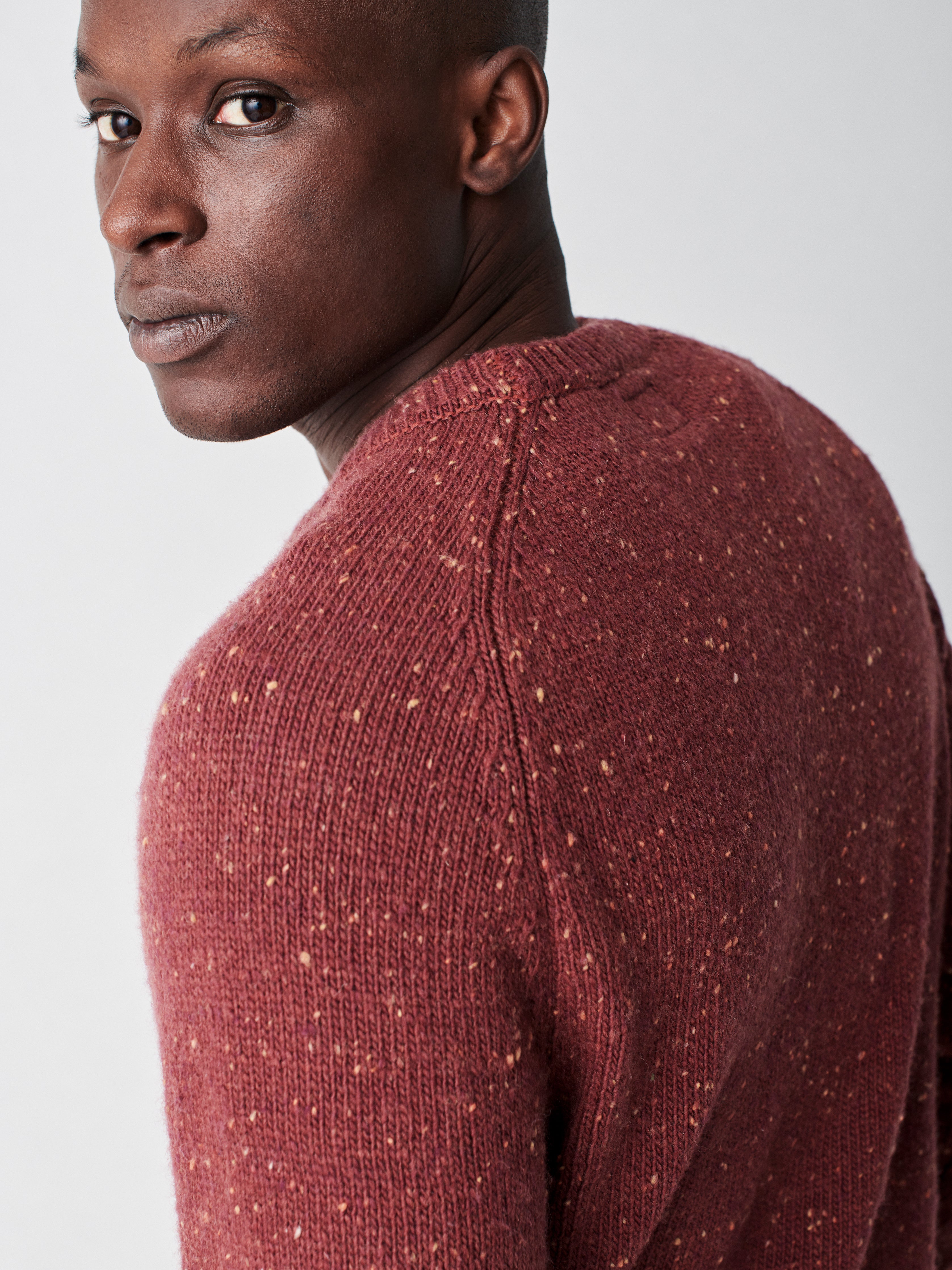 Donegal Wool Crew - Faded Brick Marl