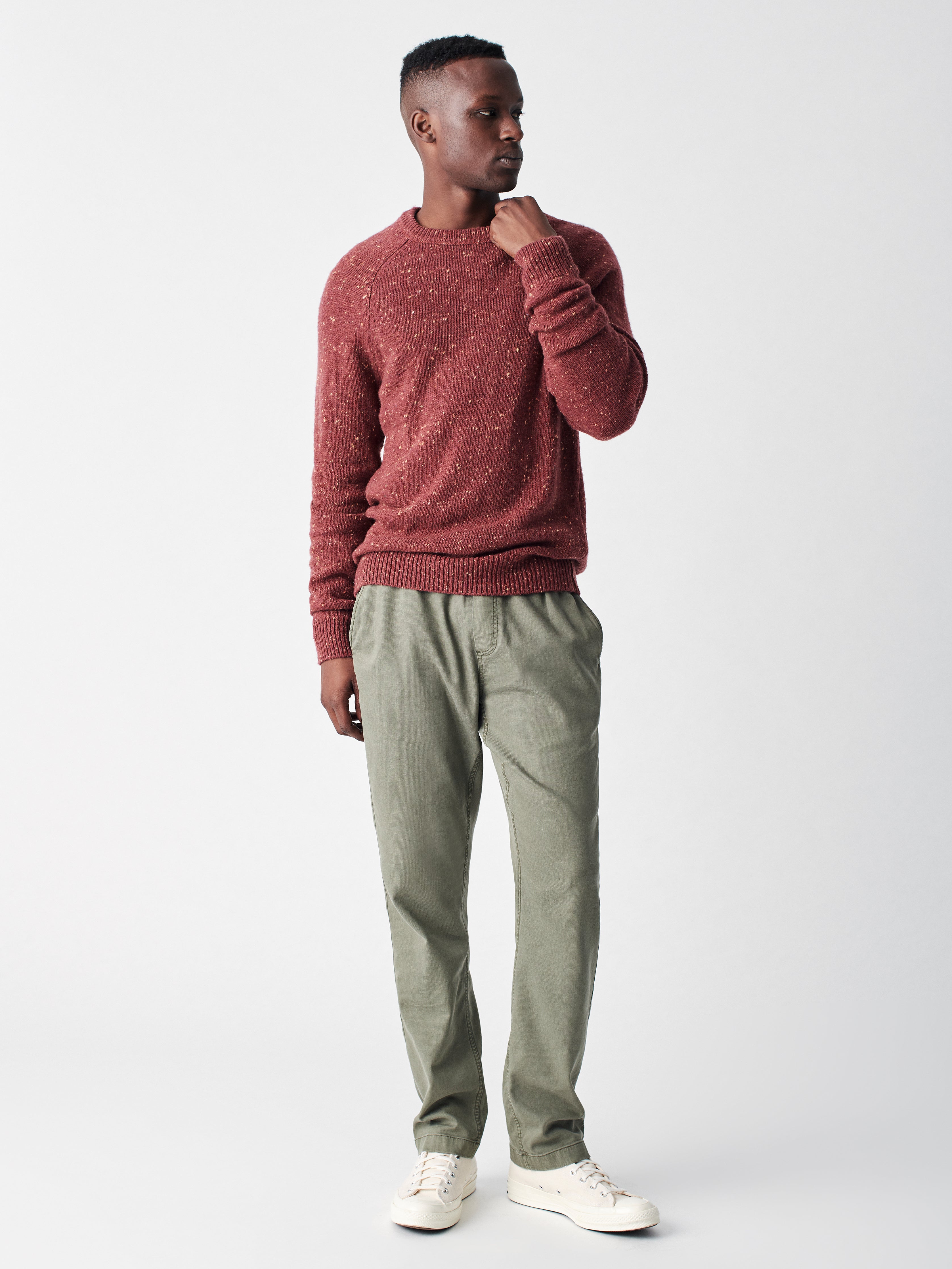 Donegal Wool Crew - Faded Brick Marl