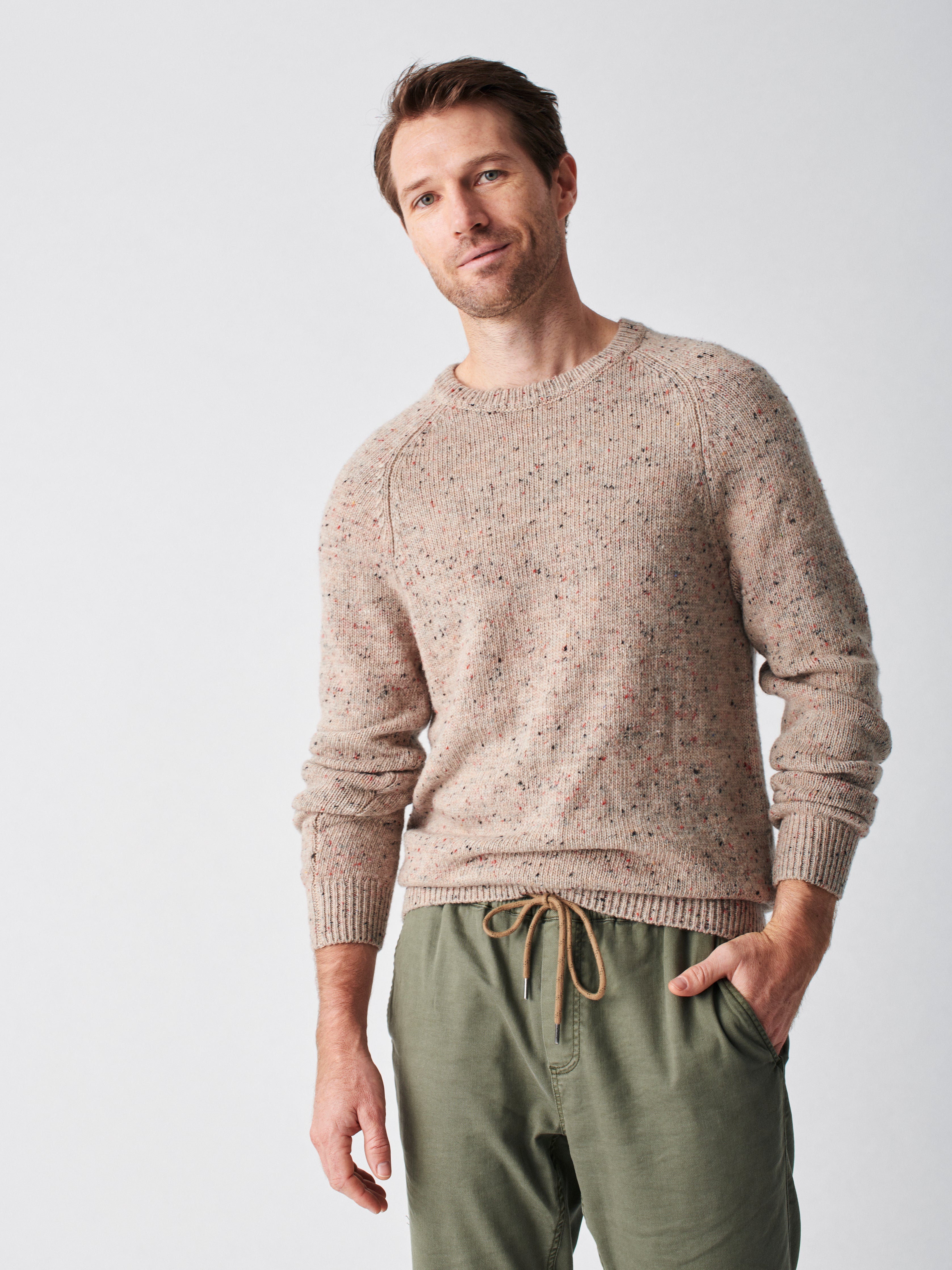Donegal Wool Crew - Oat Marl