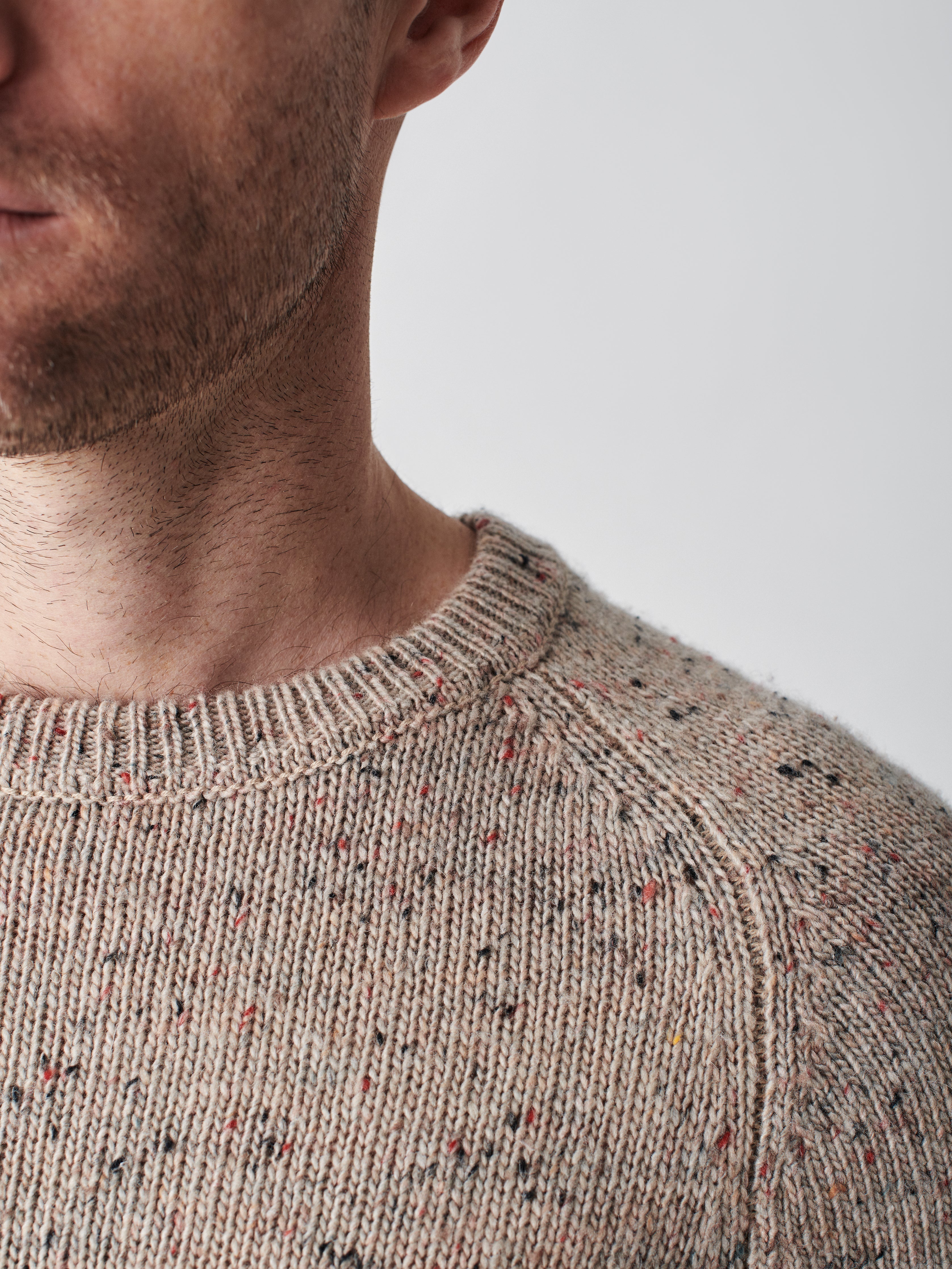 Donegal Wool Crew - Oat Marl