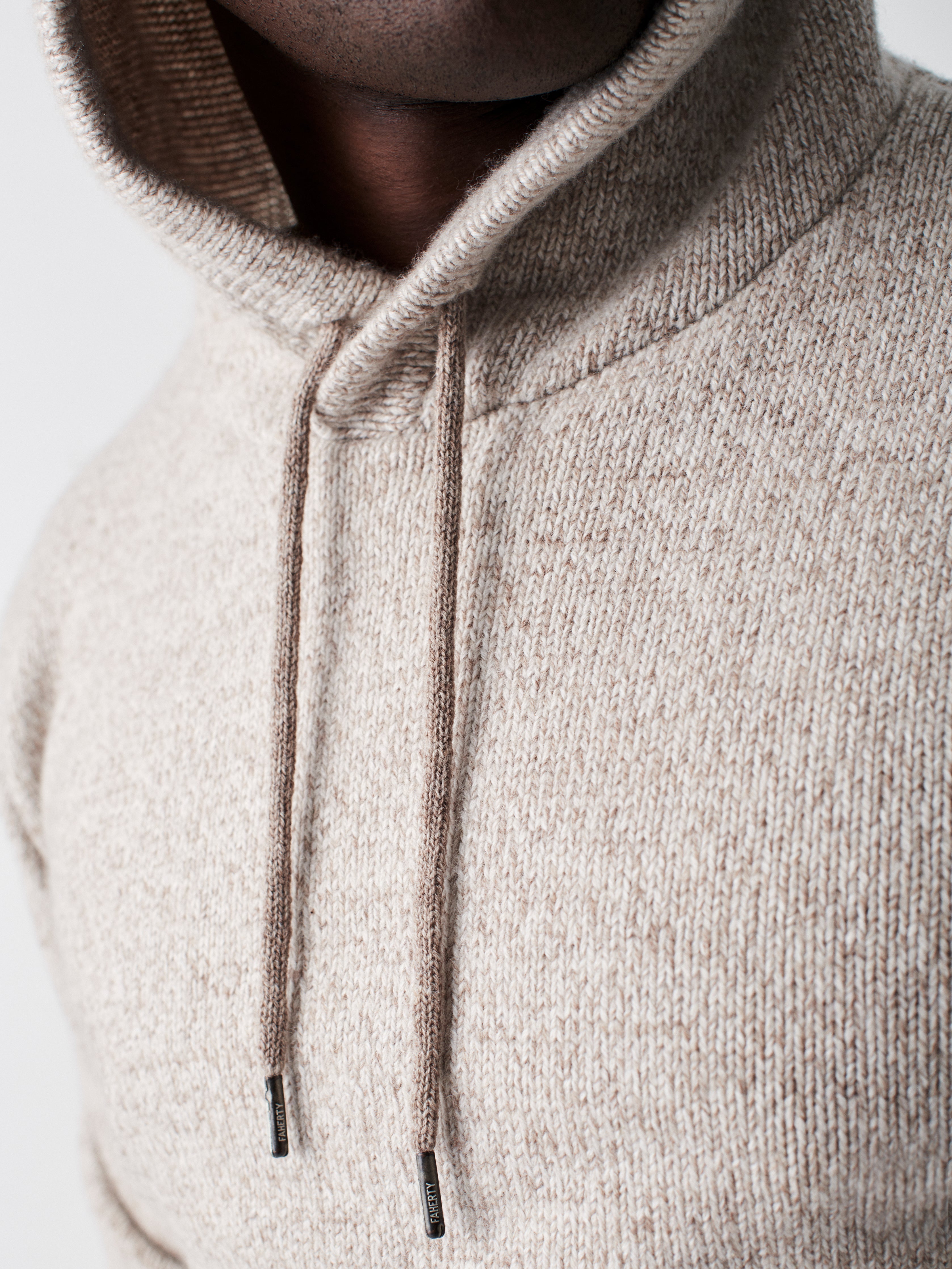 Cashmere Wool Marled Hoodie - Oatmeal Marl