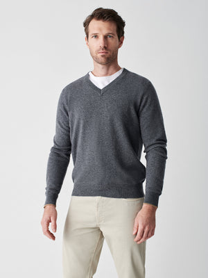 Reserve V-Neck Sweater - Ash Grey Heather