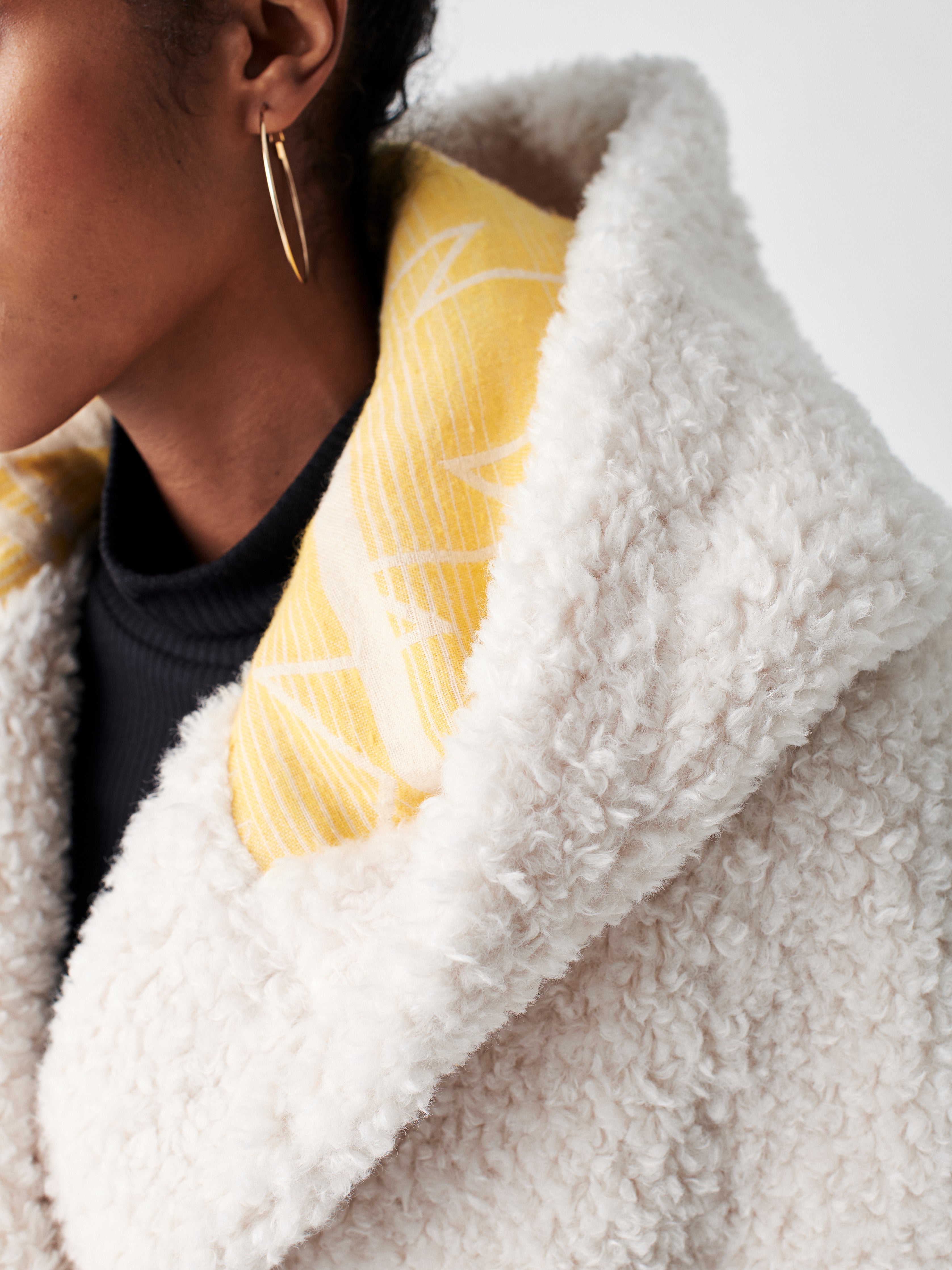 Wonderland High Pile Fleece Robe Coat - Froth