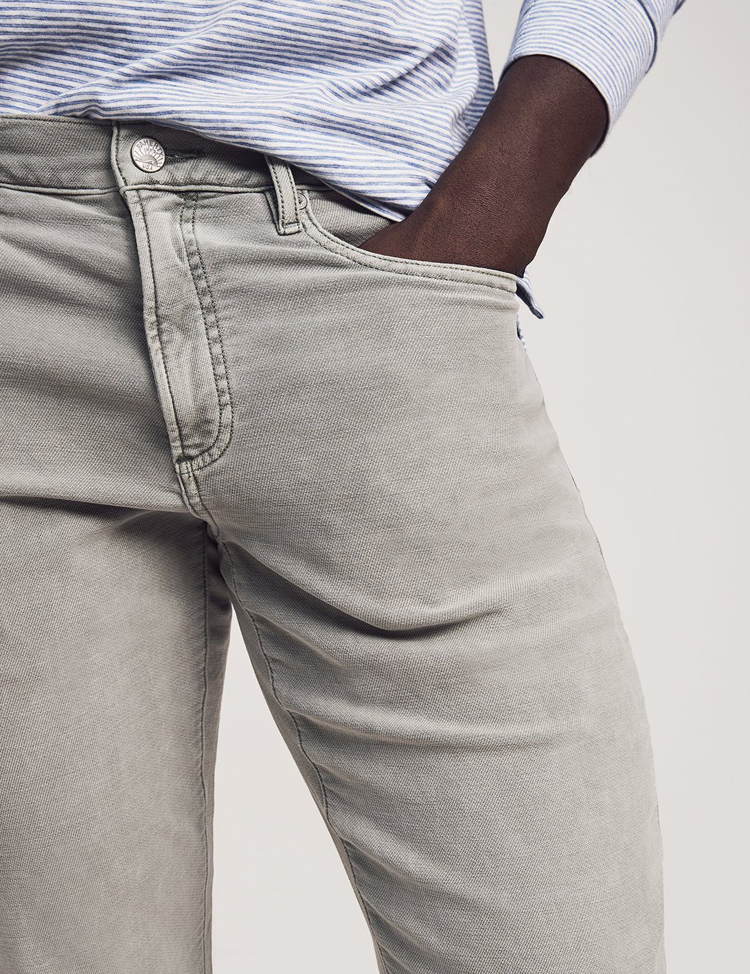 Stretch Terry 5-Pocket (30" Inseam) - Faded Olive