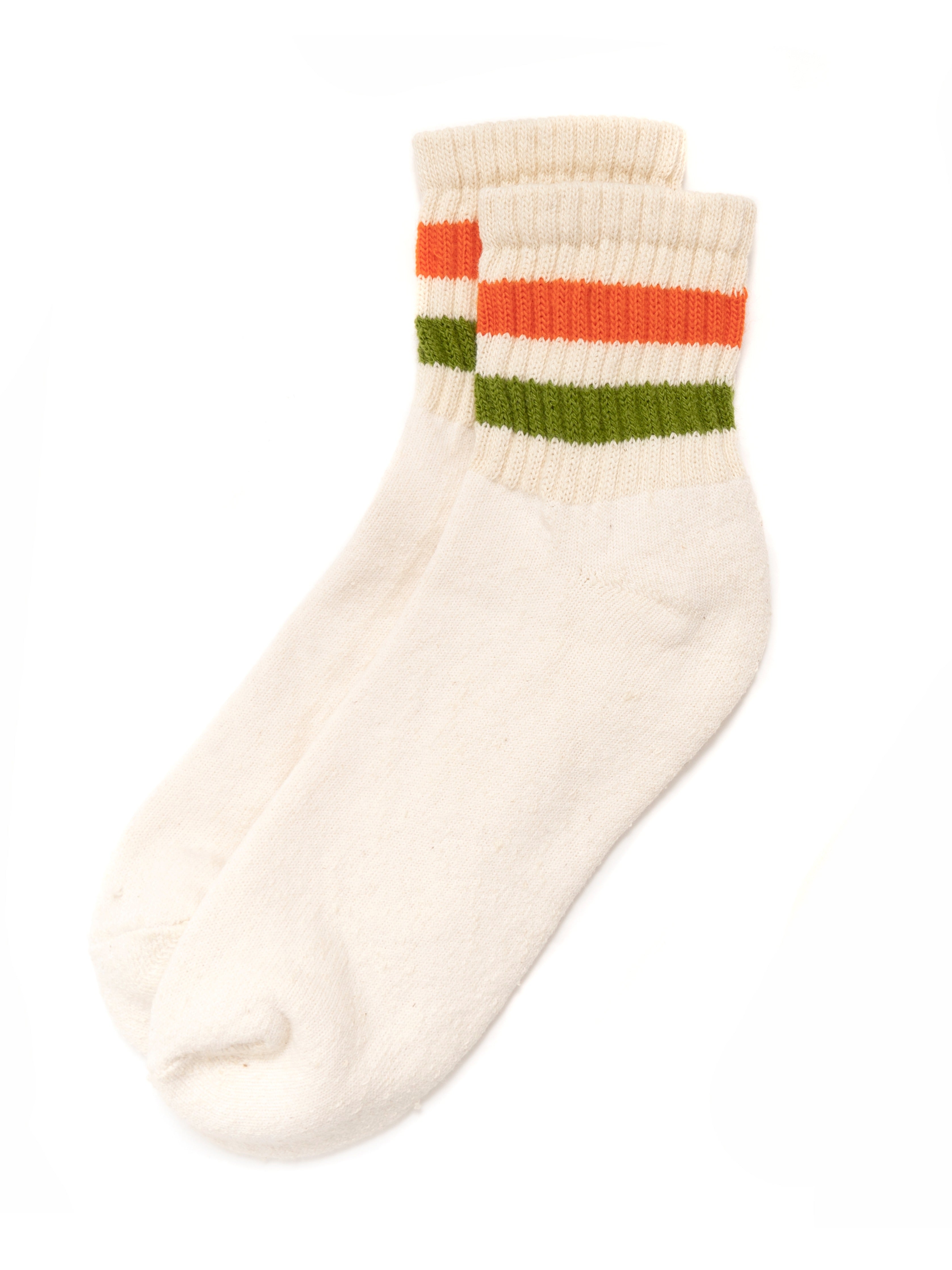 American Trench Retro Quarter Crew Sock - Orange Chive