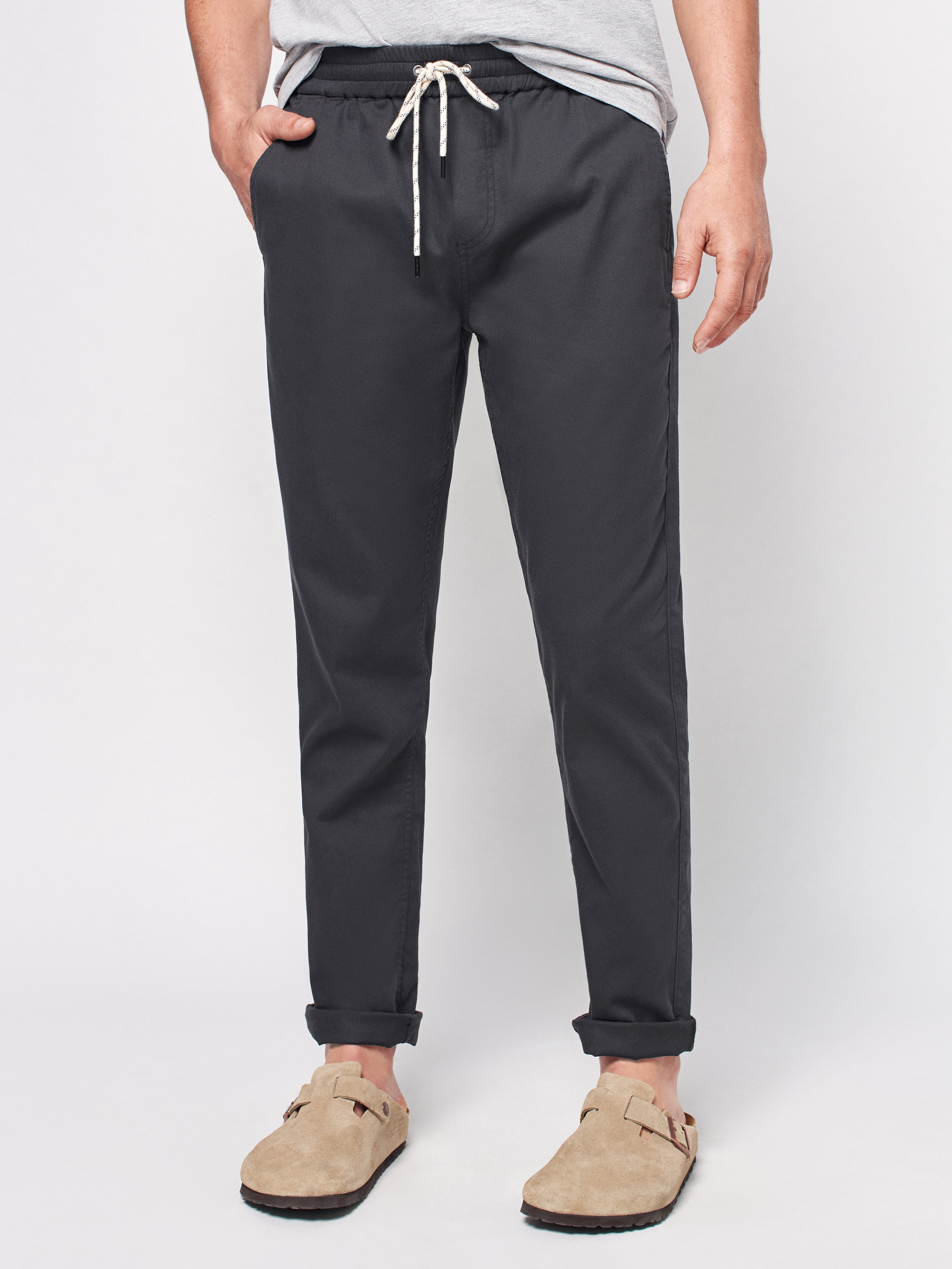 Essential Drawstring Pant - Washed Black
