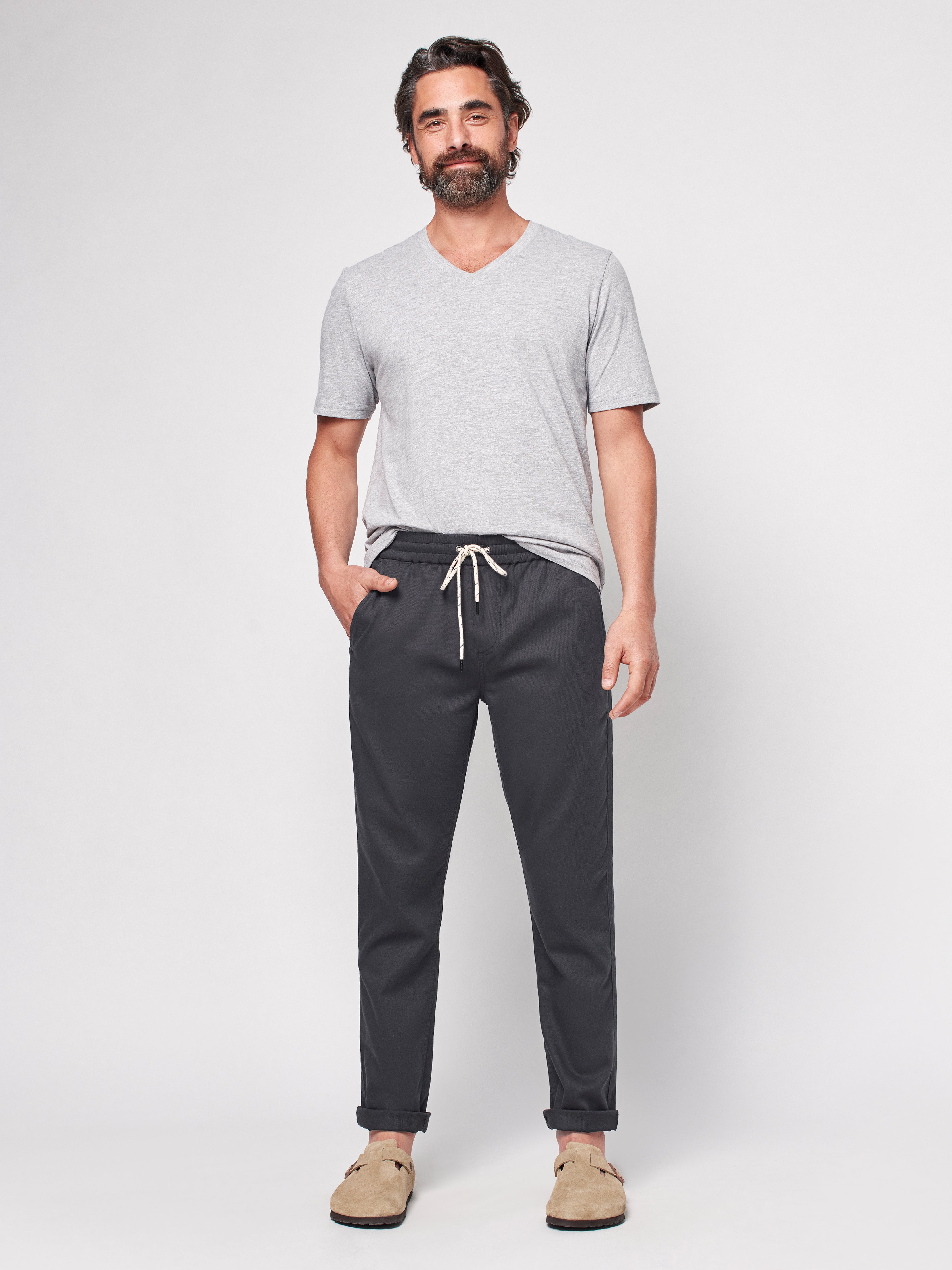 Essential Drawstring Pant - Washed Black