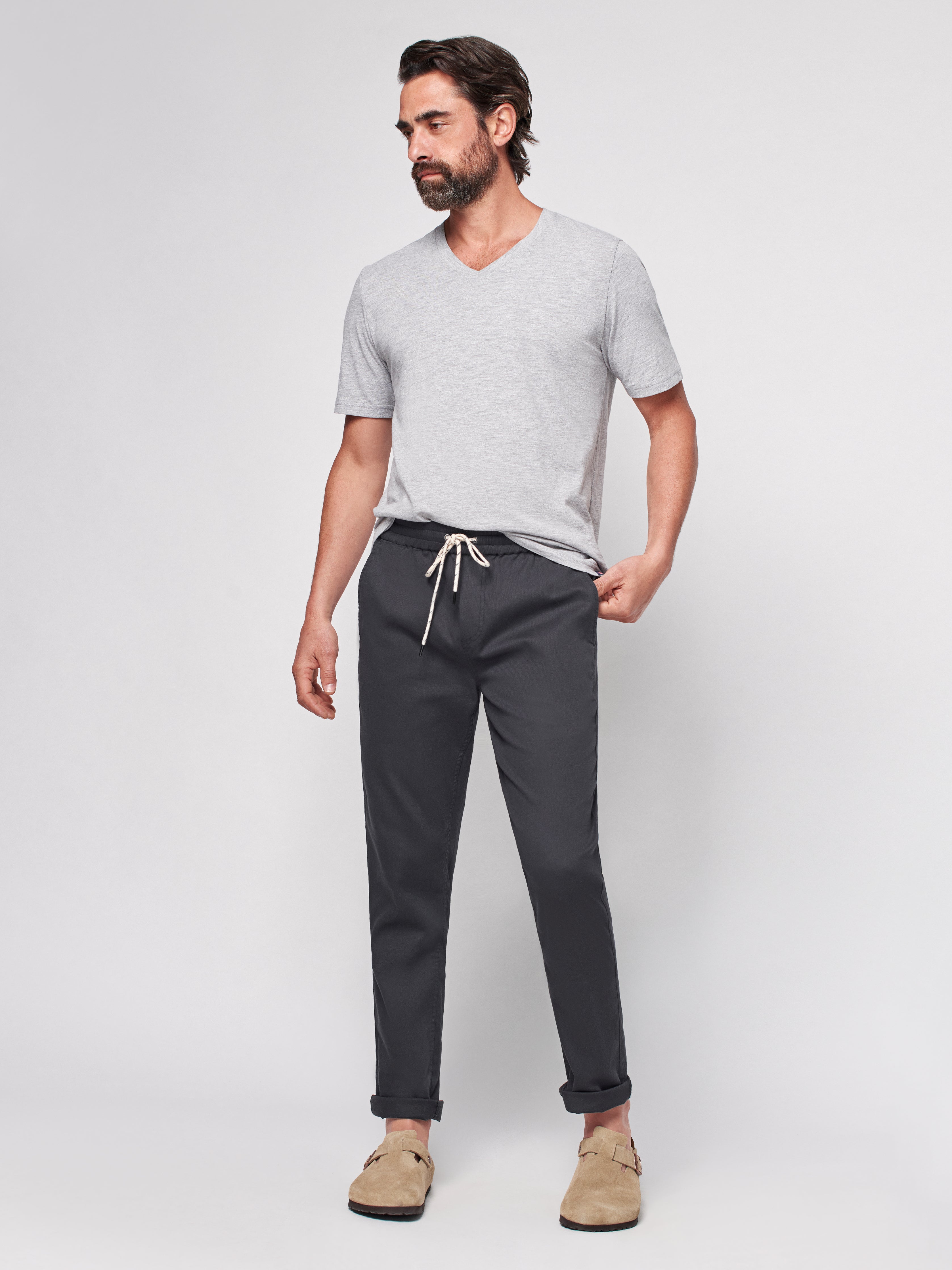 Essential Drawstring Pant - Washed Black