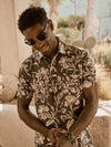 Short-Sleeve Knit Seasons Shirt - Cream Ash Floral