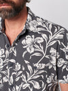 Short-Sleeve Knit Seasons Shirt - Cream Ash Floral