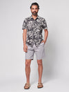Short-Sleeve Knit Seasons Shirt - Cream Ash Floral