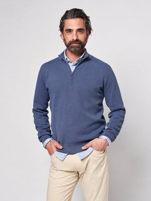 Montego Quarter Zip - Dusty Blue