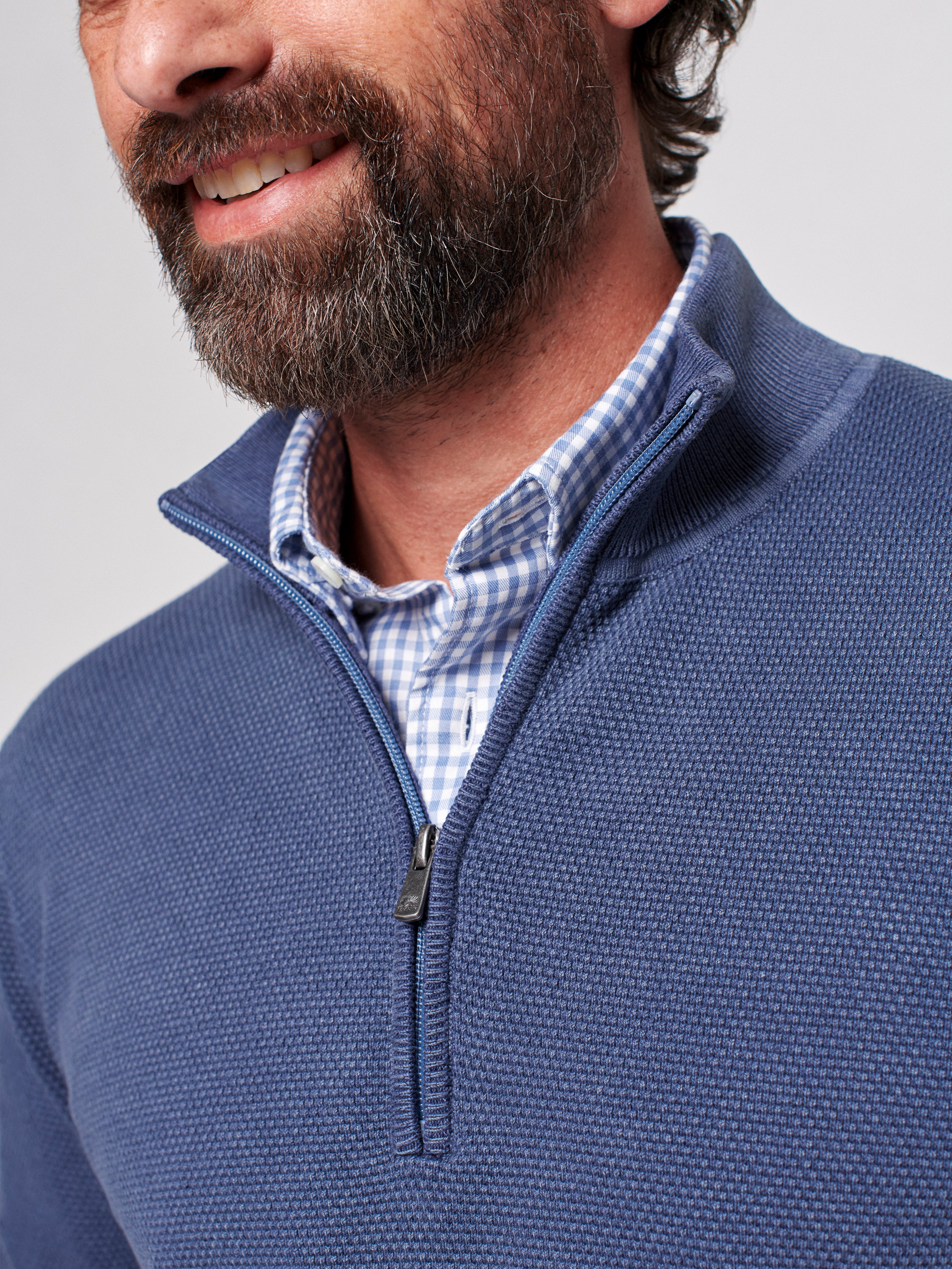 Montego Quarter Zip - Dusty Blue